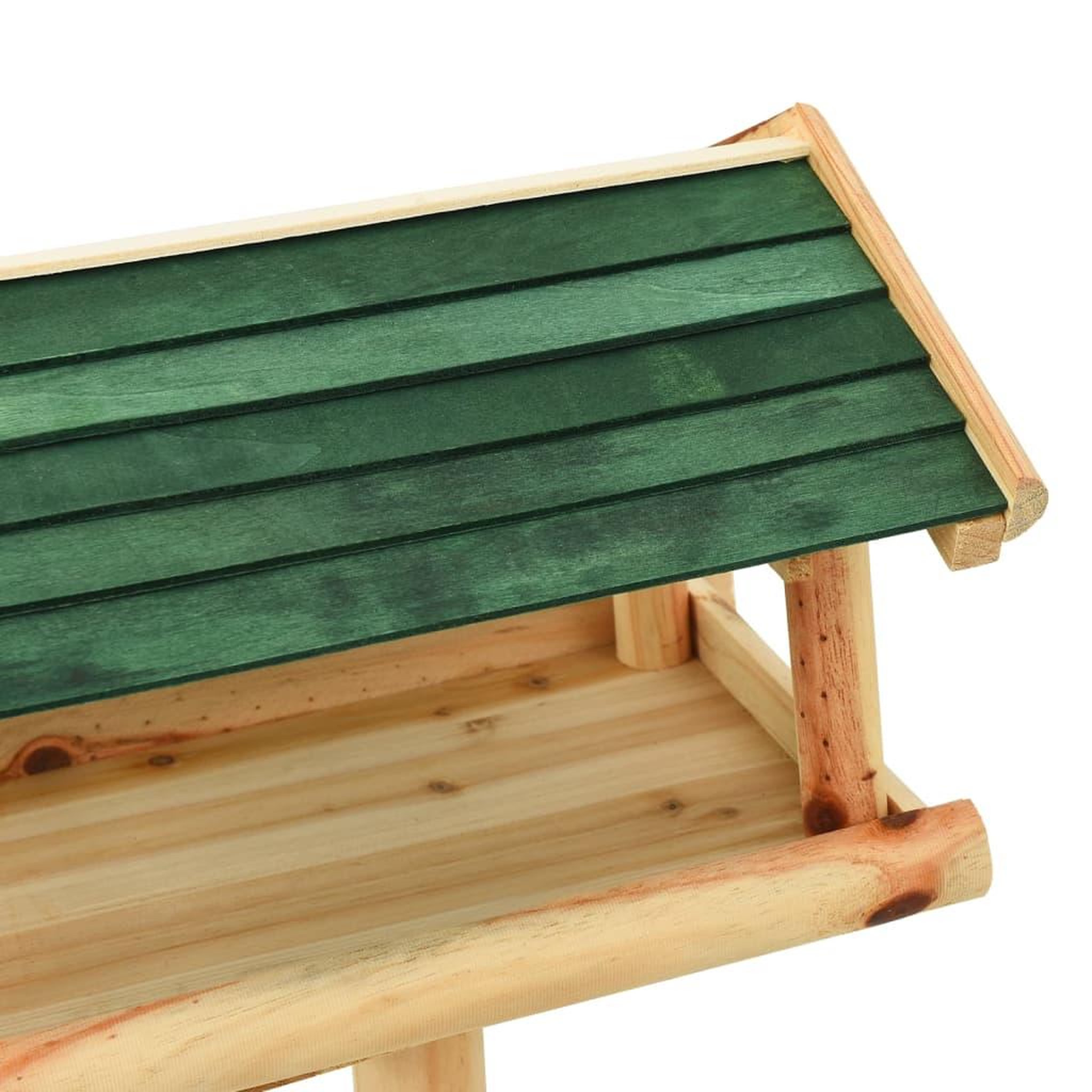 Voir la diapositive 5 : VIDAXL Mangeoire a oiseaux et support 37x28x100cm bois de sapin massif