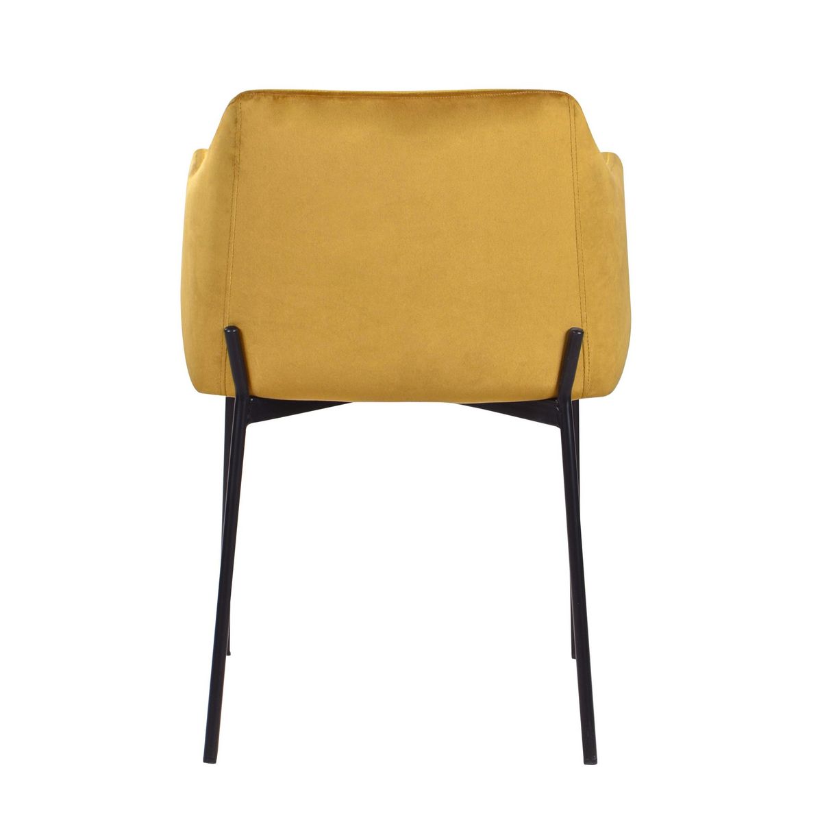 Rendez vous déco Fauteuil jaune moutarde en velours et pieds en métal noir - Glam