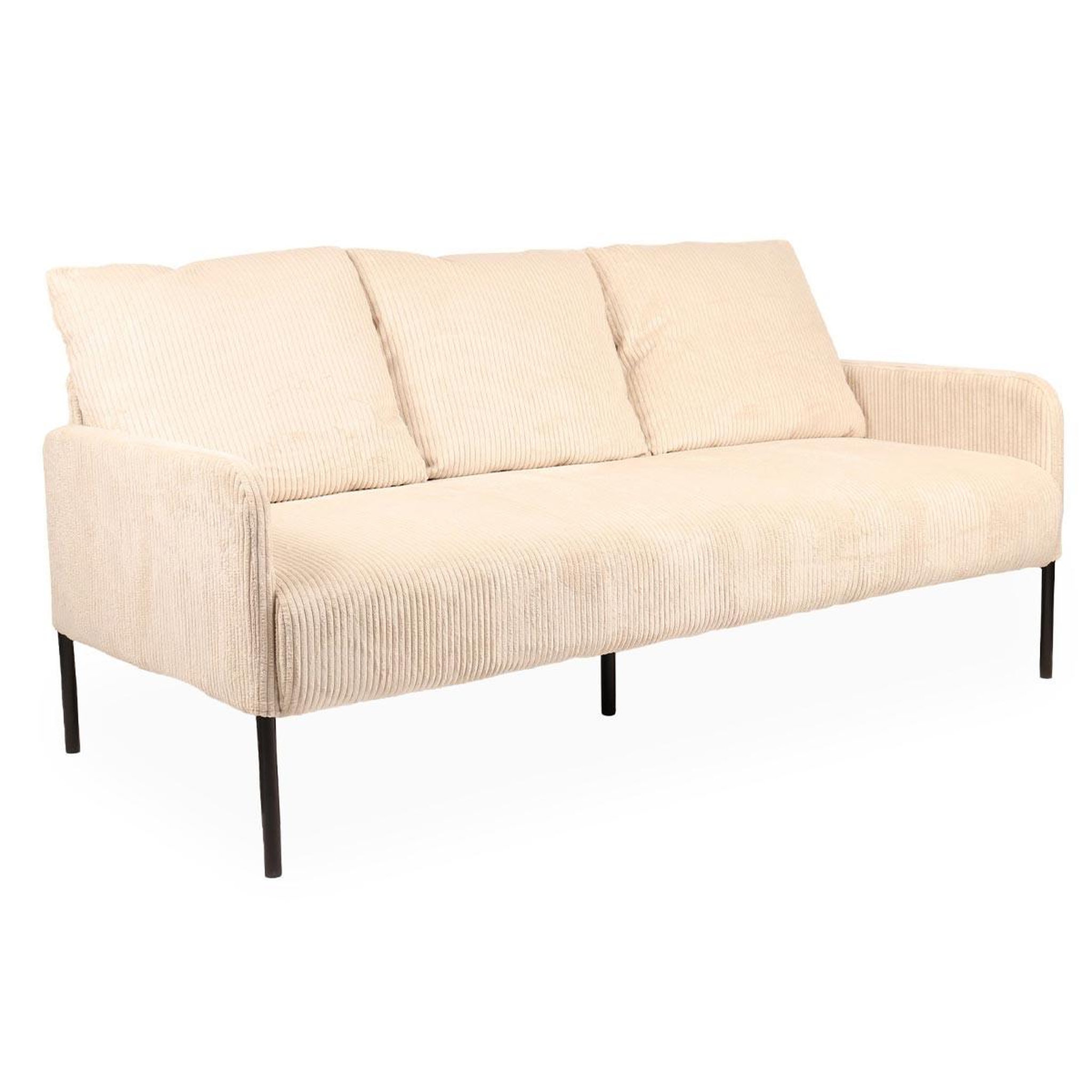 Paris Prix Canapé 3 places en velours côtelé  safia  171cm beige