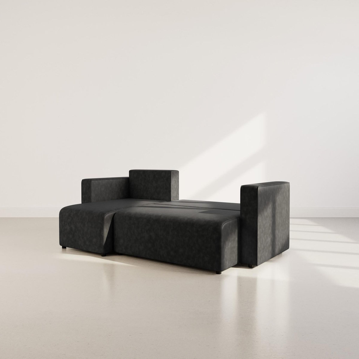 BEST MOBILIER Topaze - canapé d'angle réversible 4 places convertible avec coffre en simili