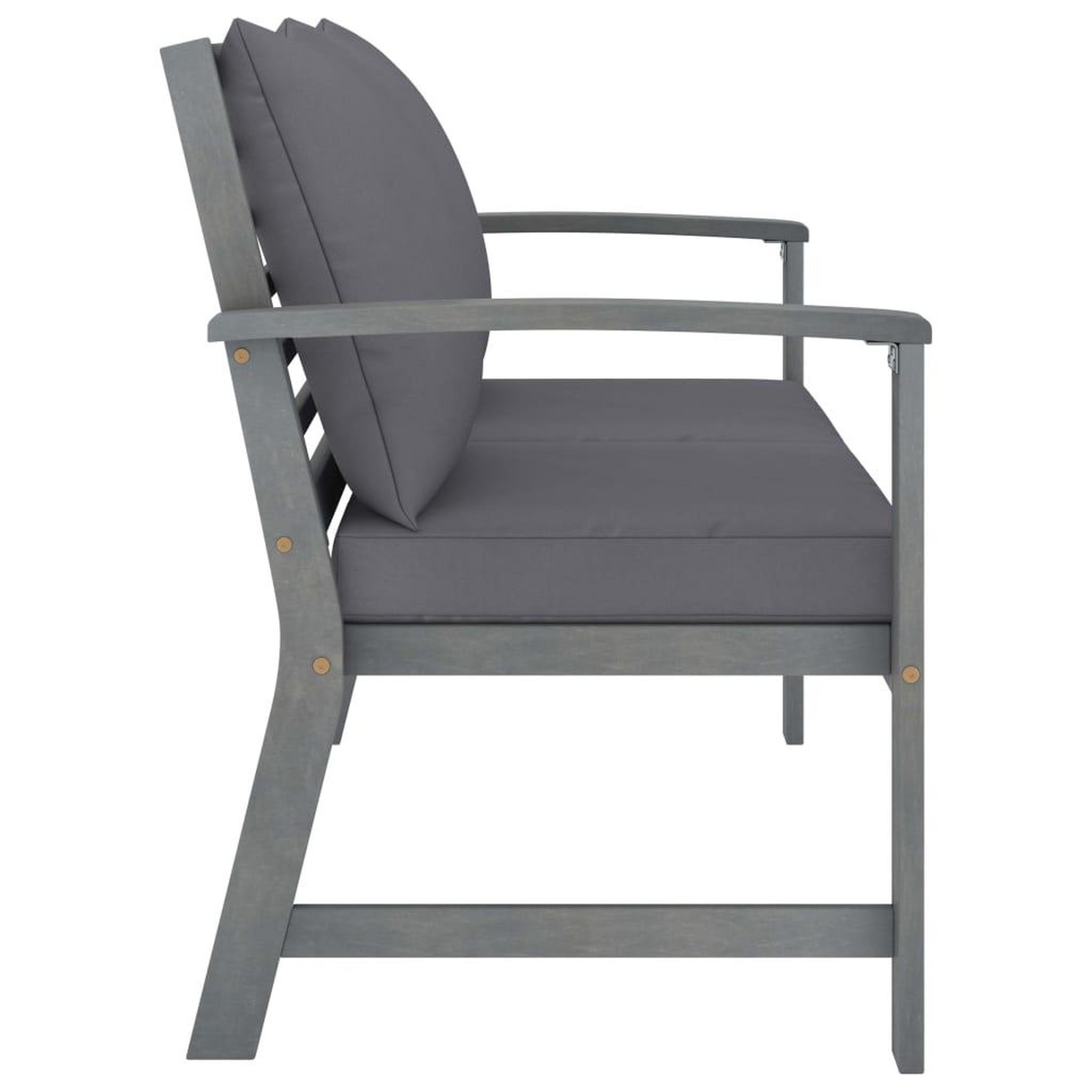 Voir la diapositive 3 : VIDAXL Banc de jardin 120cm et coussin gris fonce Bois solide d'acacia