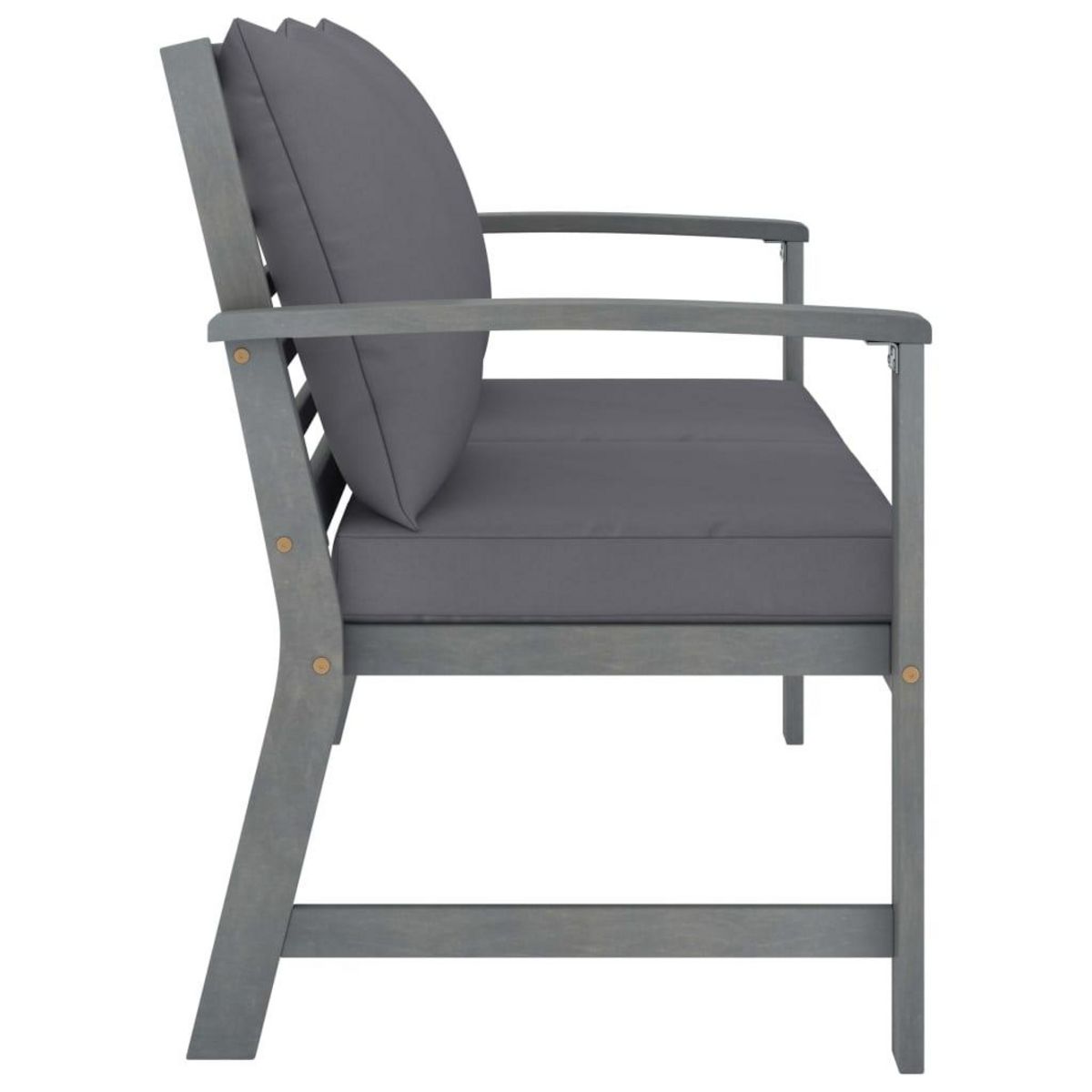 VIDAXL Banc de jardin 120cm et coussin gris fonce Bois solide d'acacia