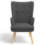 Voir la diapositive 3 : ID MARKET Fauteuil scandinave IVAR avec repose pieds gris anthracite