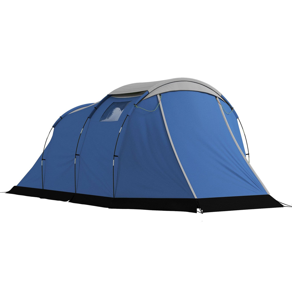 OUTSUNNY Tente de camping tunnel 4 pers. imperméable 3000mm chambre séjour auvent