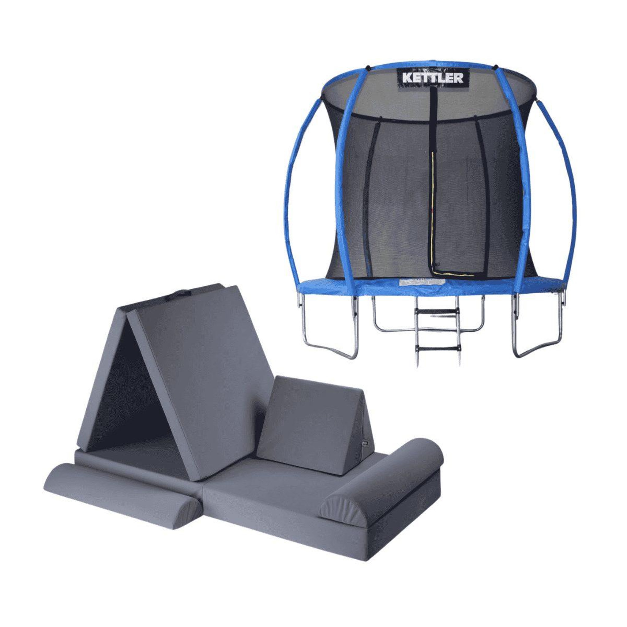Kettler Pack saut  and  détente : trampoline jump 244 + canapé enfant kreaty (gris)
