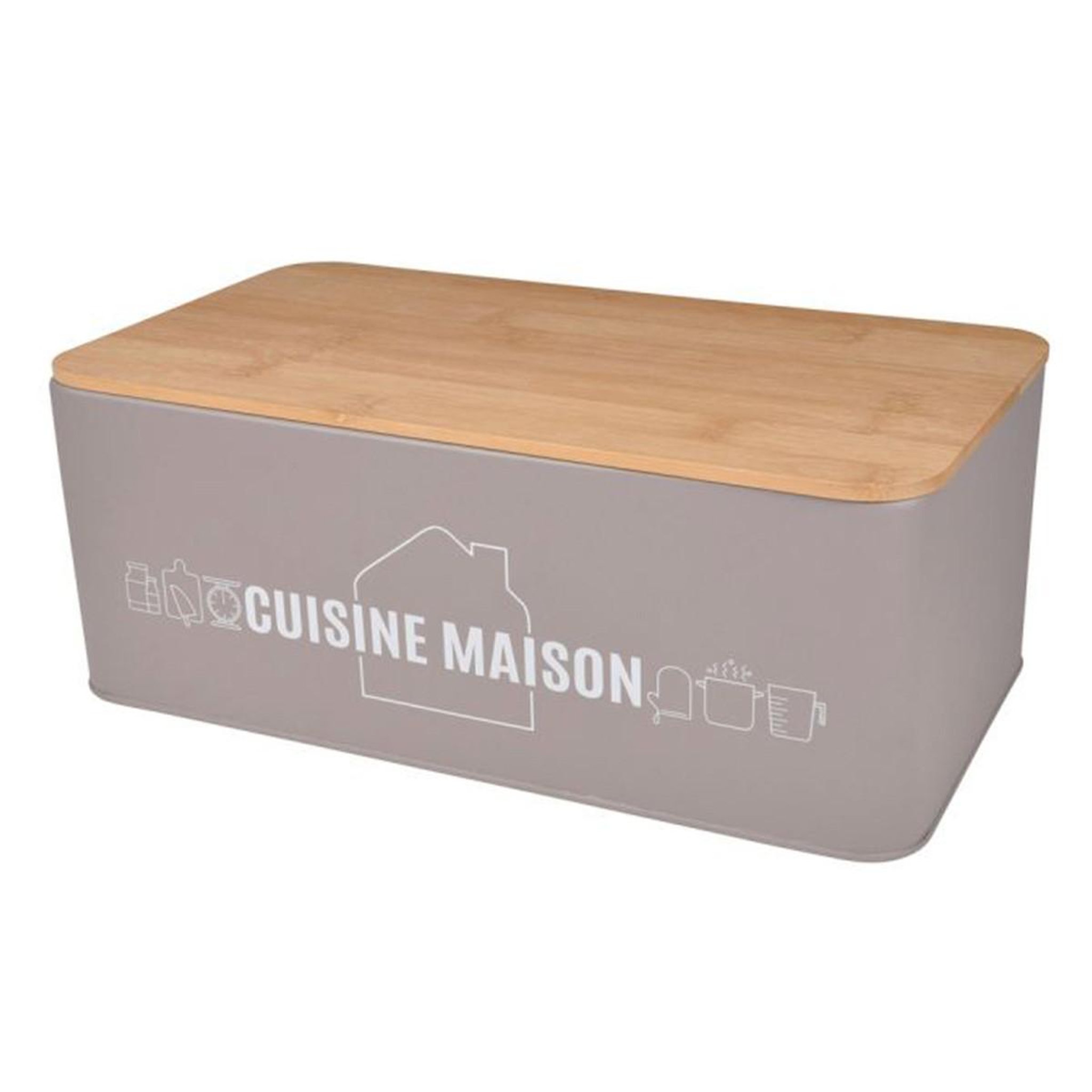 HOMEA Boîte de conservation  graphic  33cm taupe