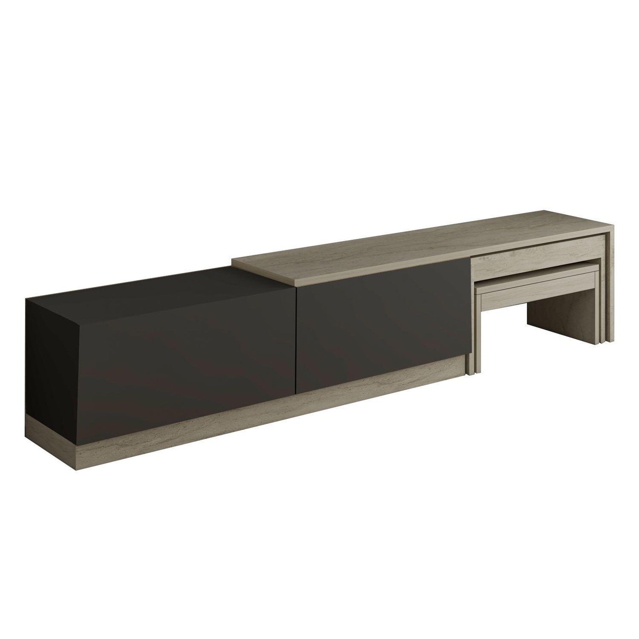Habitat et Jardin Meuble tv en bois  nest  - 180 x 30 x 36 cm - gris anthracite