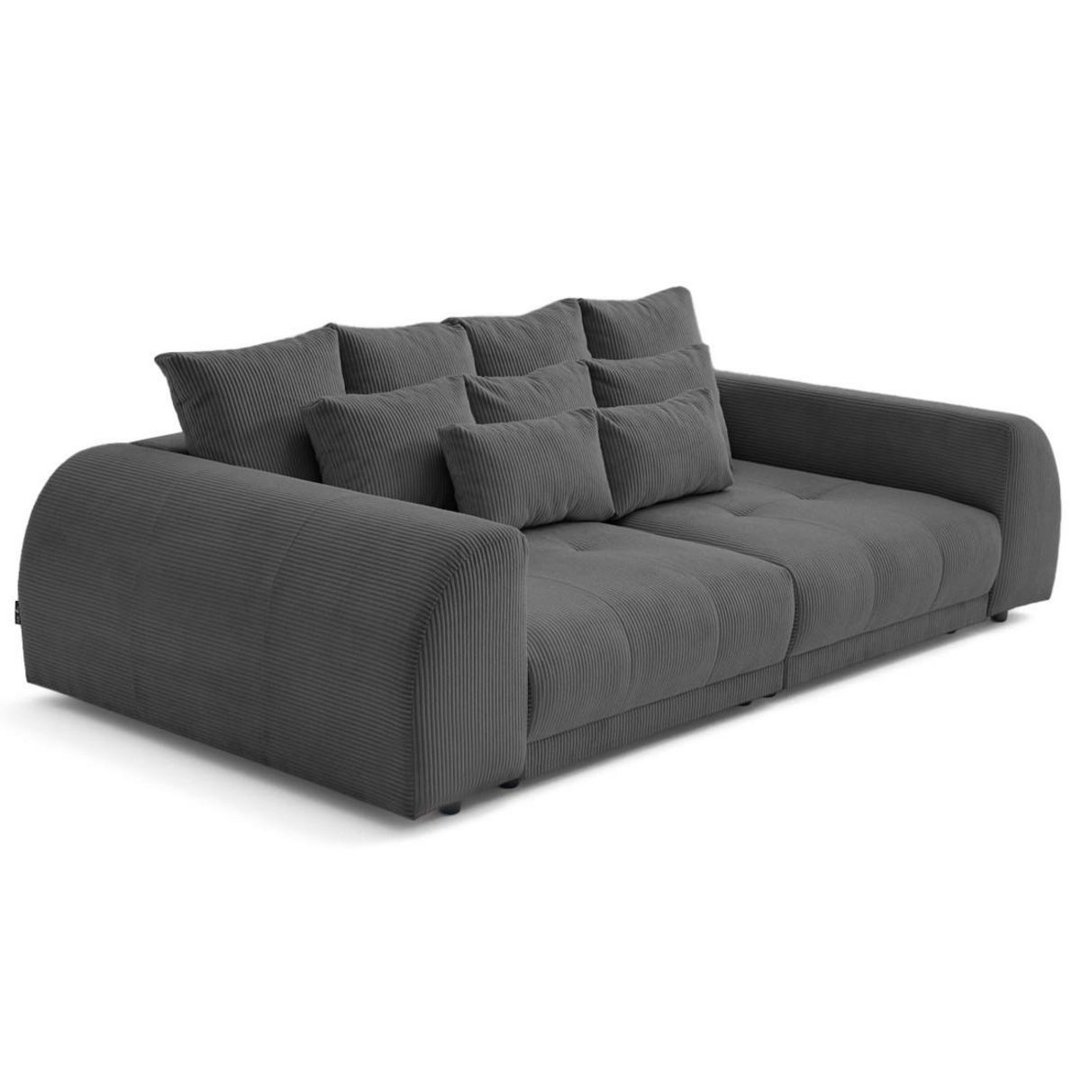 LISA DESIGN Amadora - canapé droit 4 places en velours côtelé