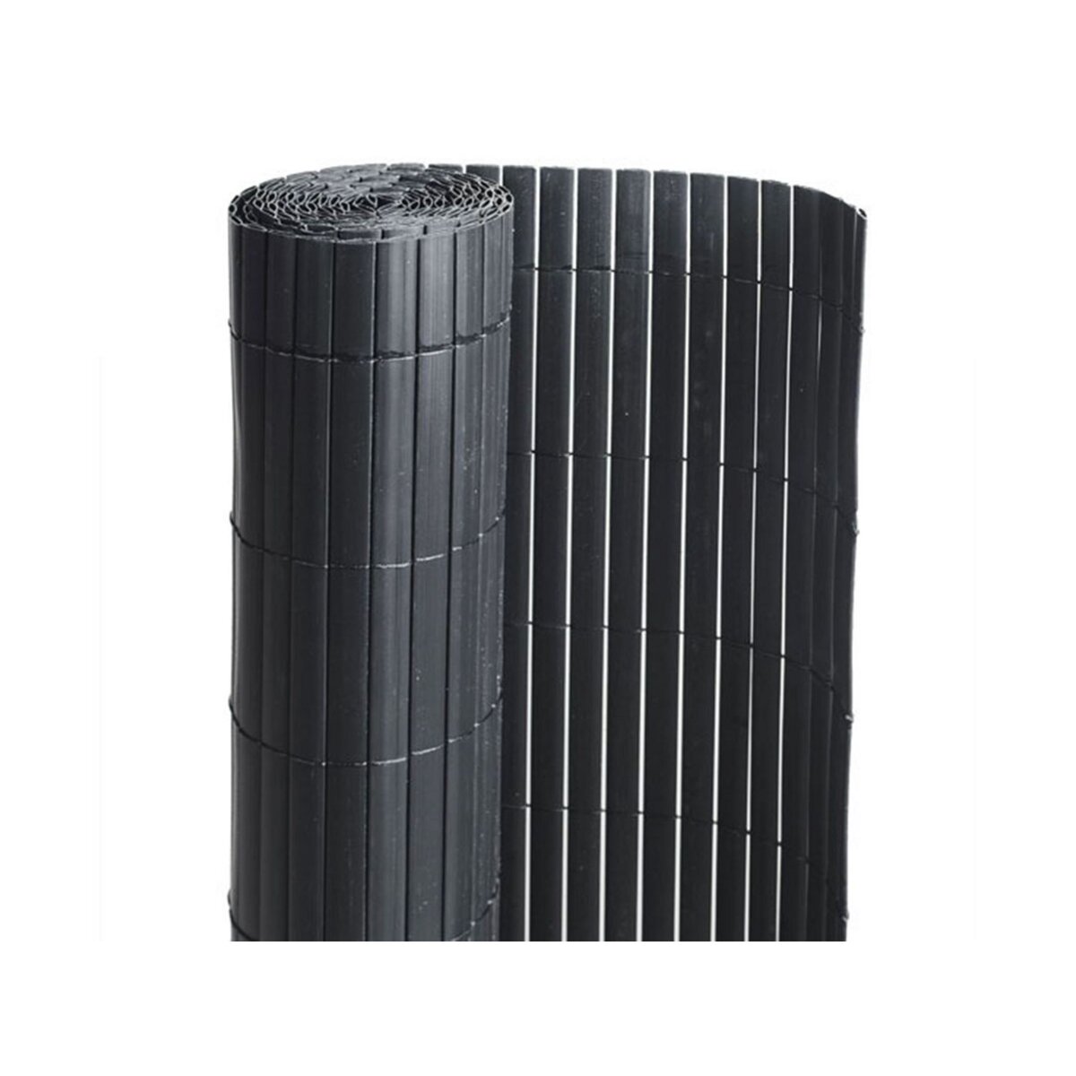 JARDIDECO Canisse PVC double face Noir 3 m - 1 rouleau de 3 x 1,20 m - Jardideco