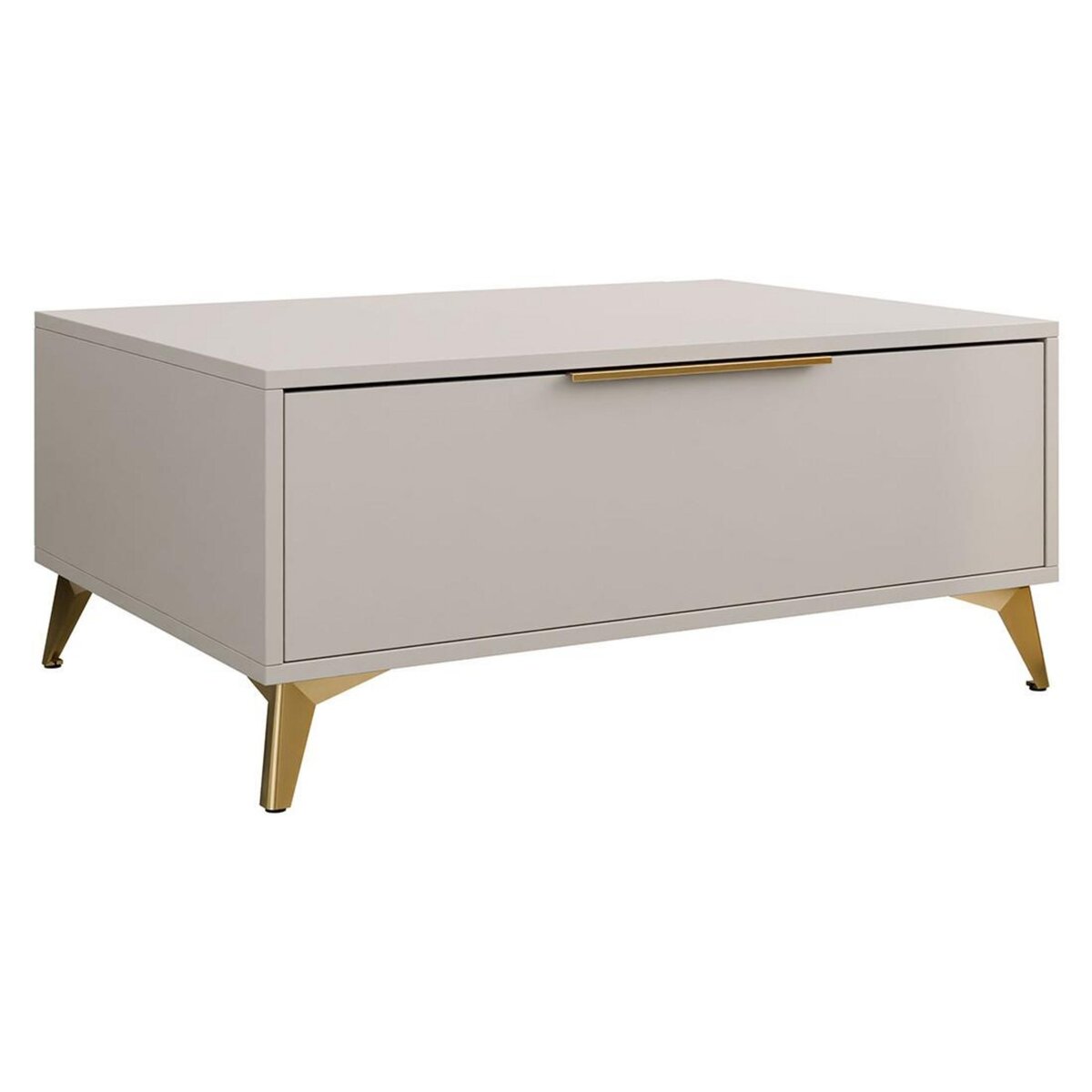 BEST MOBILIER Boccioni - table basse - beige - 1 tiroir - 104 cm