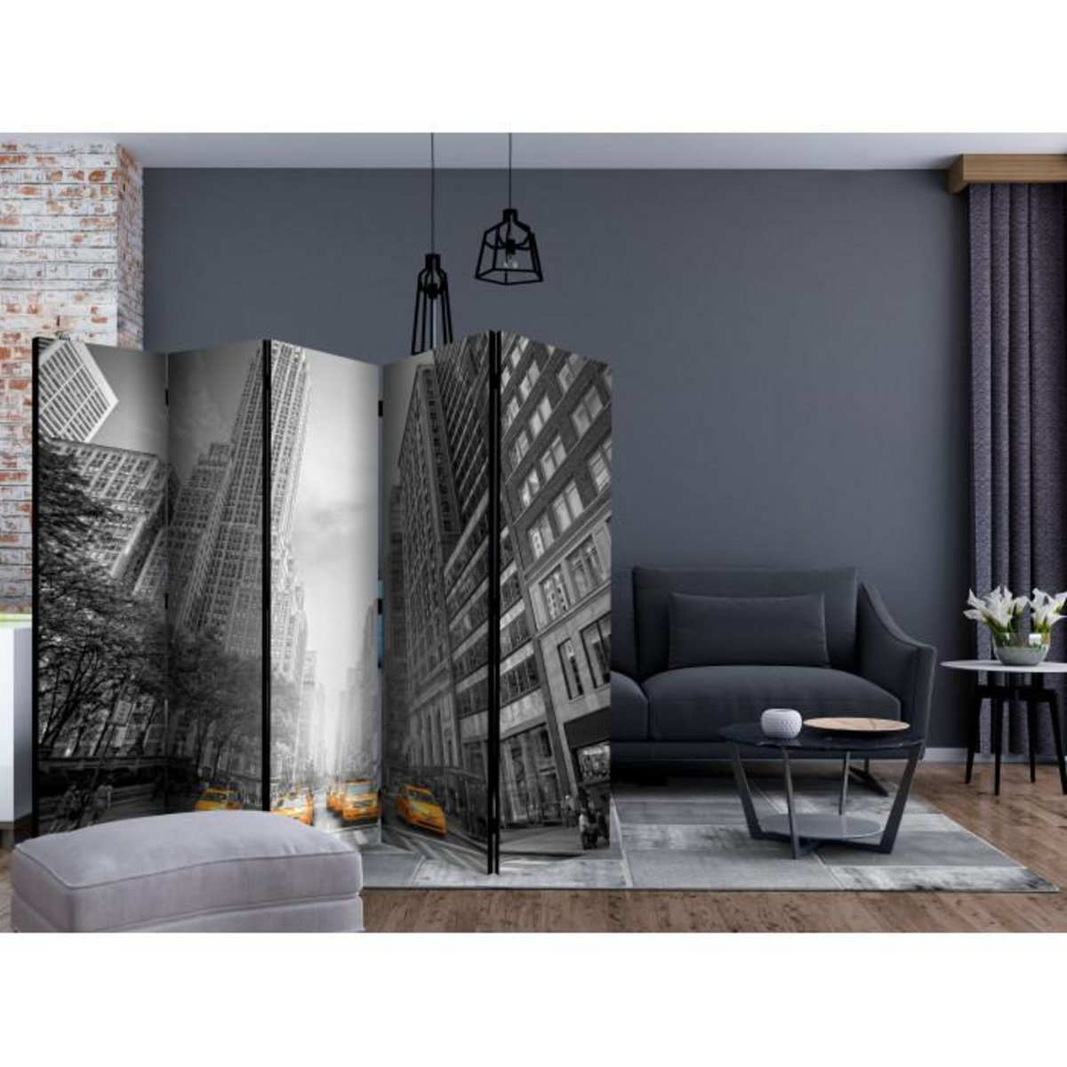 Paris Prix Paravent 5 Volets  New York Yellow Taxis  172x225cm