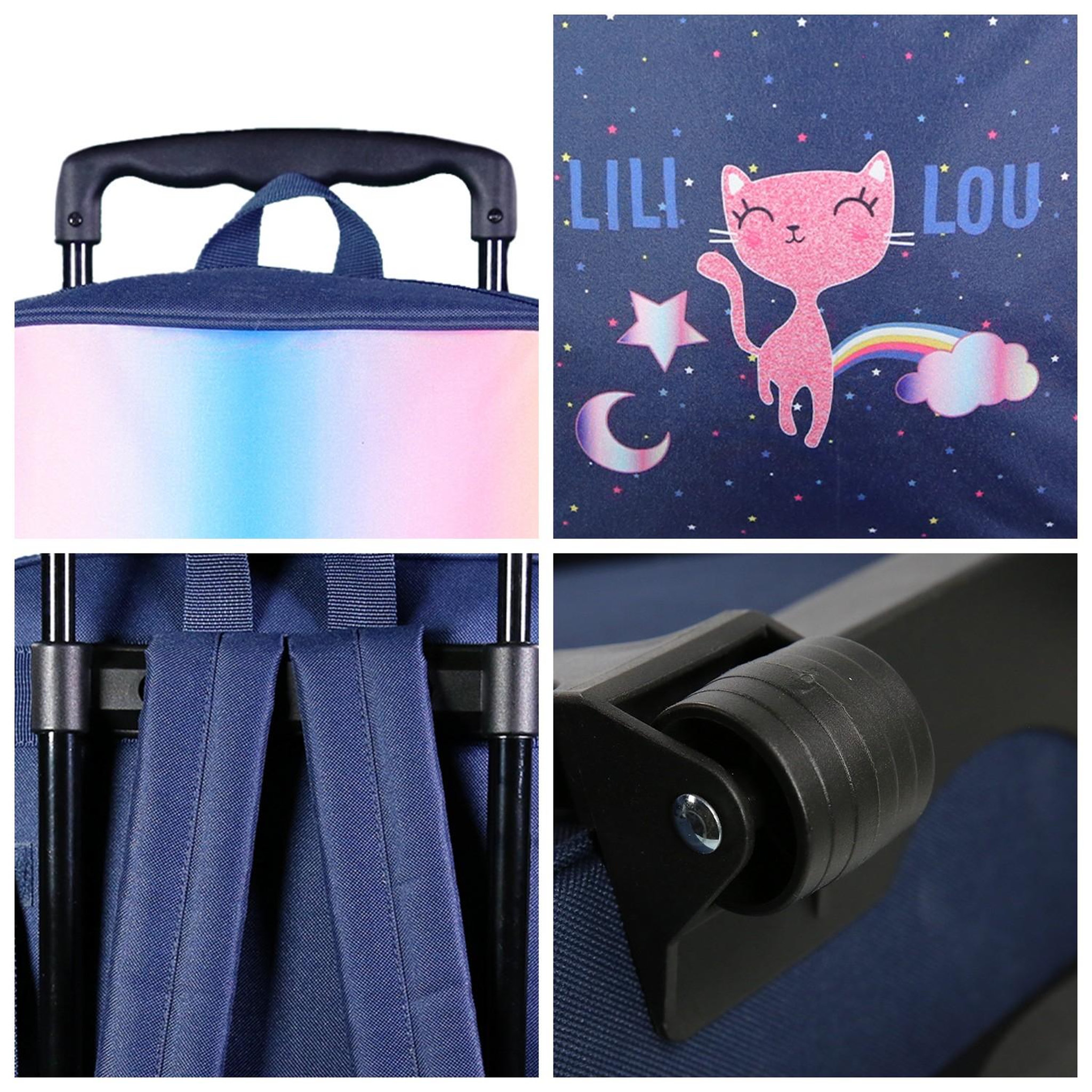 Voir la diapositive 5 : Bagtrotter BAGTROTTER Sac à dos à roulettes Lili Lou Bleu