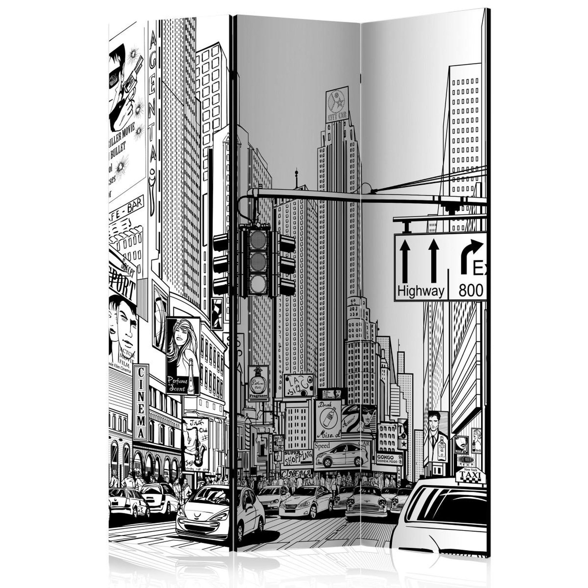 Paris Prix Paravent 3 volets  street in new york city  135x172cm