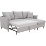Voir la diapositive 5 : MARKET24 Canapé d'angle convertible réversible 4 places GERAUD - Tissu Gris - Coffre de rangement - L 210 x P 147 x H 90 cm