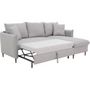 Voir la diapositive 5 : MARKET24 Canapé d'angle convertible réversible 4 places GERAUD - Tissu Gris - Coffre de rangement - L 210 x P 147 x H 90 cm