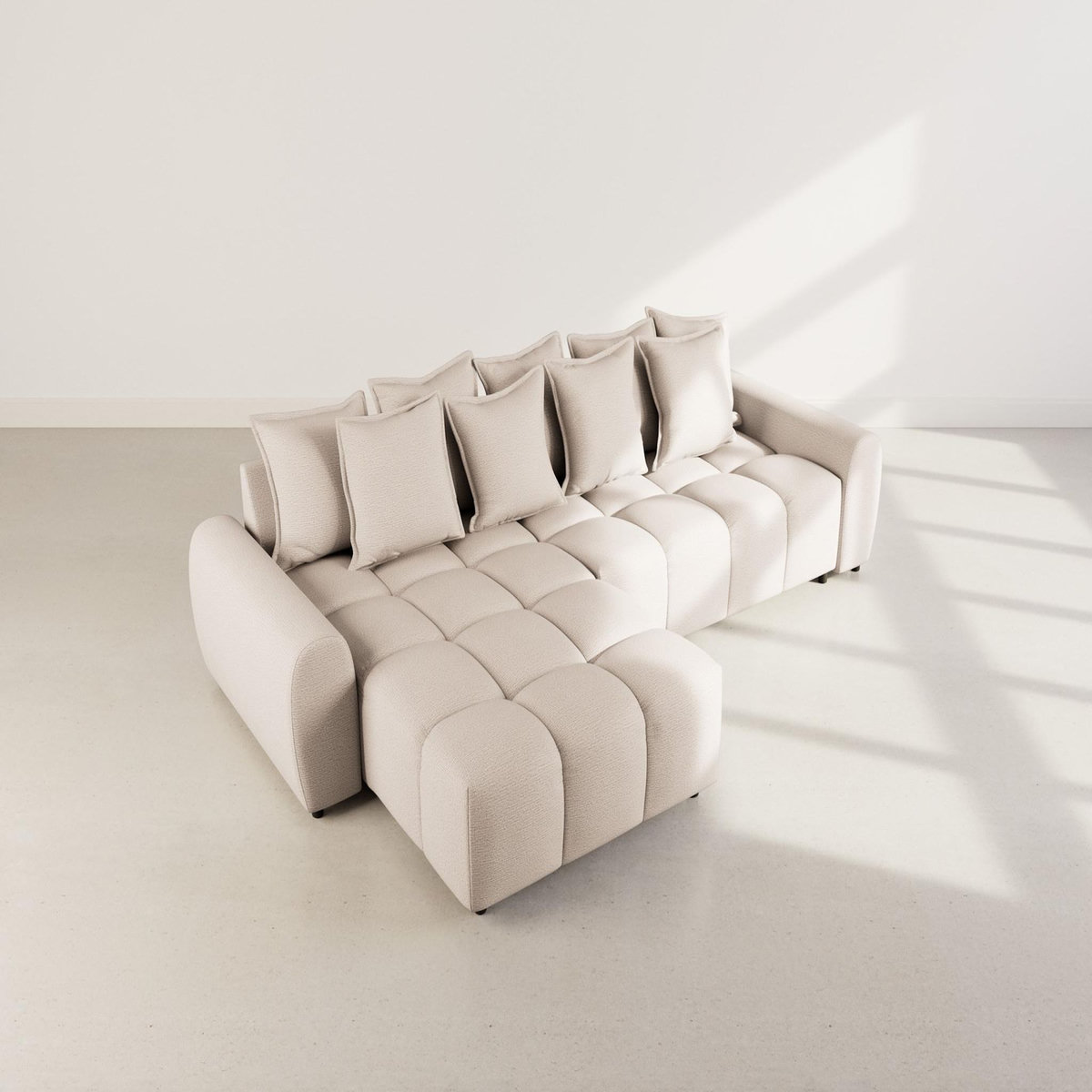 LISA DESIGN Adelaide - canapé d'angle réversible 4 places en tissu texturé