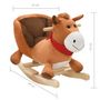 Voir la diapositive 5 : VIDAXL Cheval à bascule avec dossier Peluche 60x32x50 cm Marron