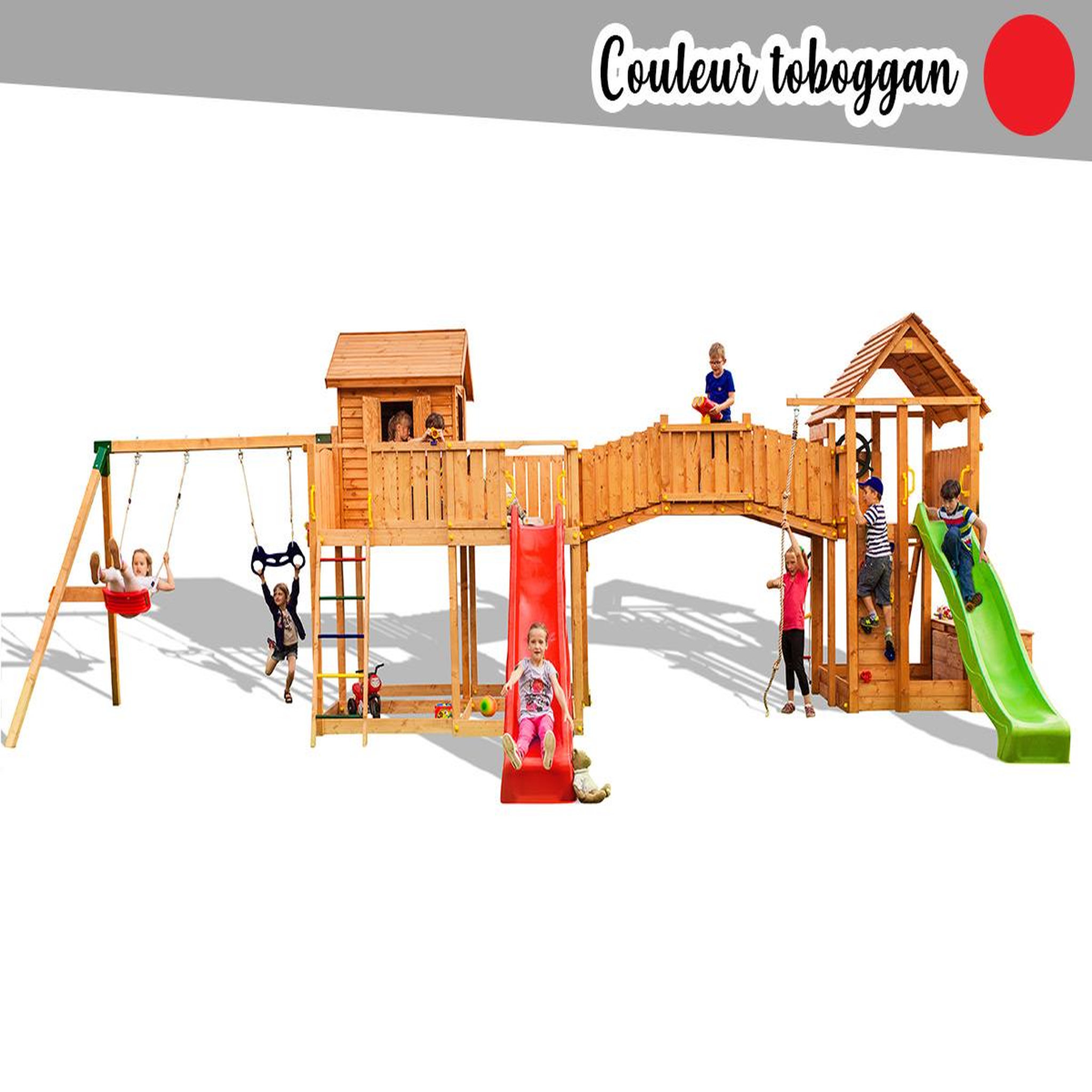 Voir la diapositive 1 : Fungoo Aire de jeux Maxi Smile Farm - Toboggan rouge - Fungoo