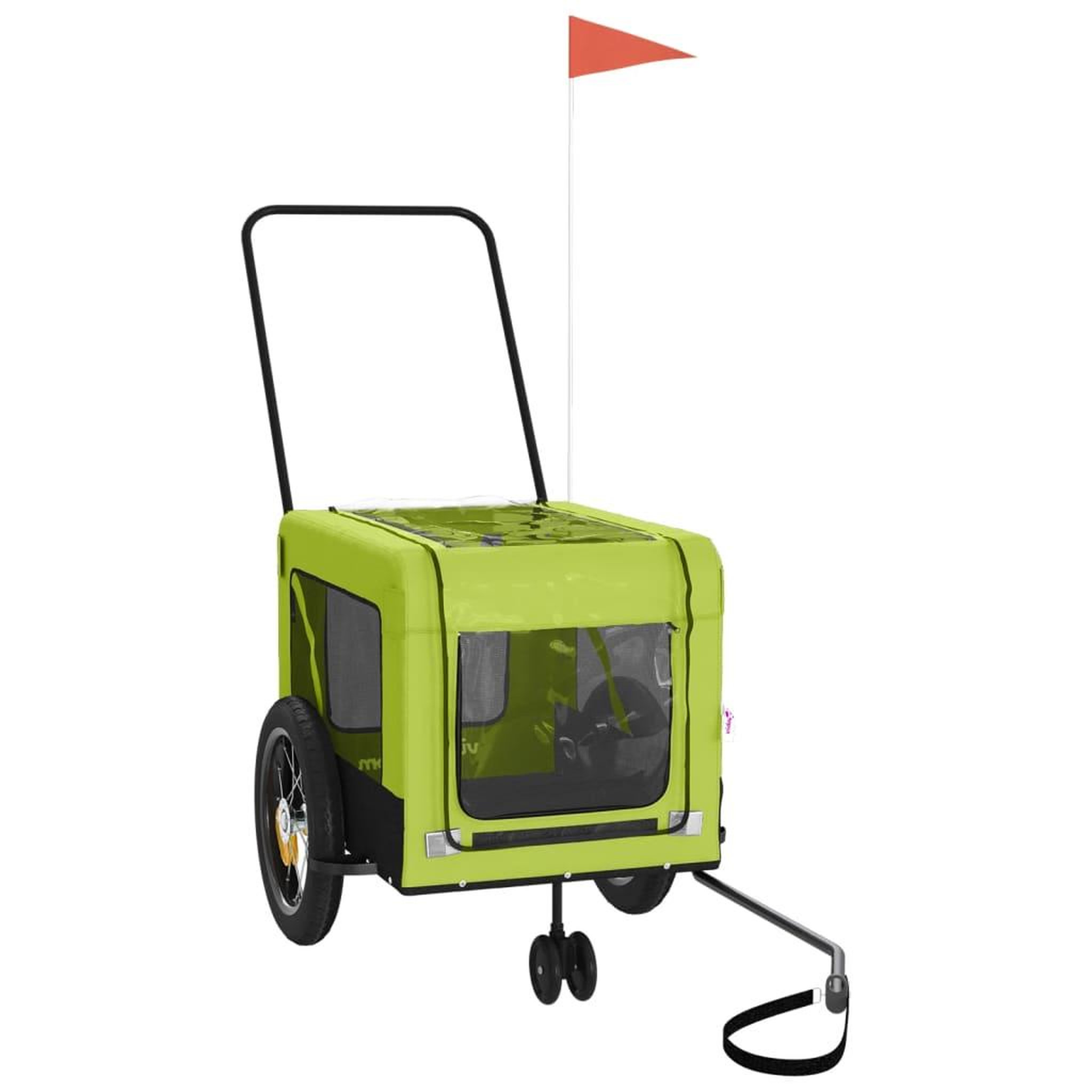 Voir la diapositive 3 : VIDAXL Remorque de velo pour animaux de compagnie vert et noir