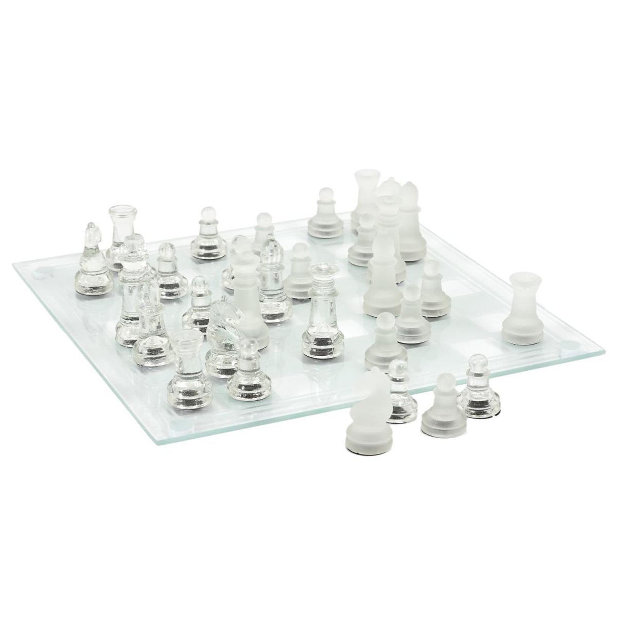 MISTER GADGET Jeu d'echecs  verre  25cm transparent