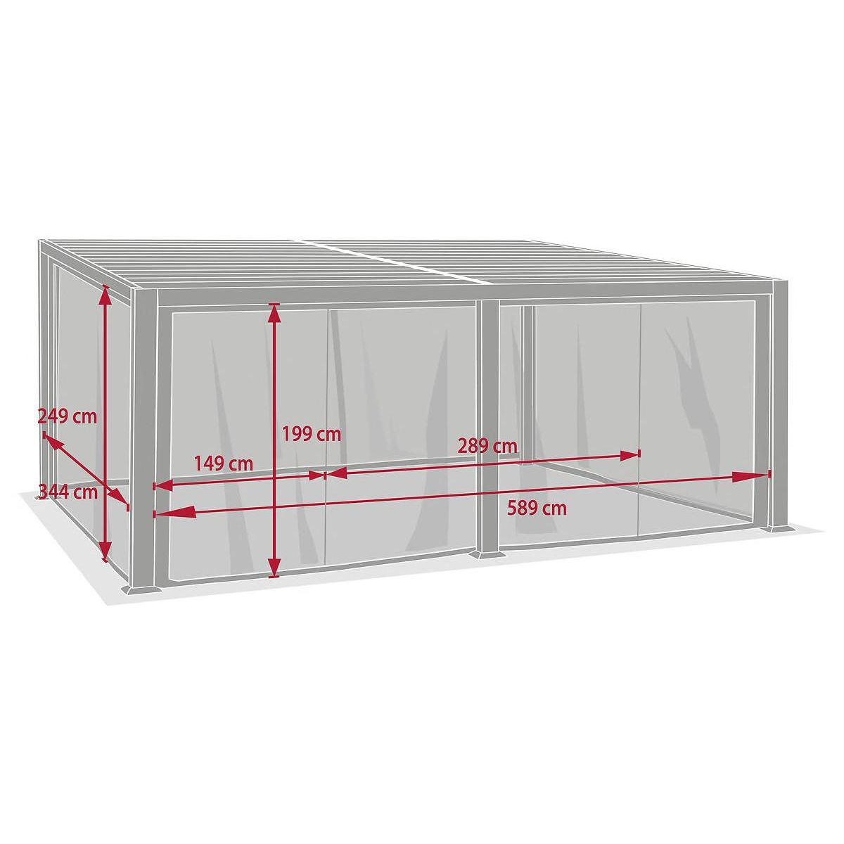 HESPERIDE 6 Moustiquaires pour pergola bioclimatique Avila 6 x 3,5 m - Hespéride