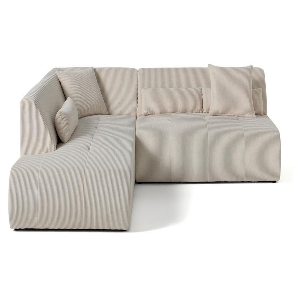 LISA DESIGN Onyx - canapé modulable d'angle gauche - 5 places - en velours côtelé