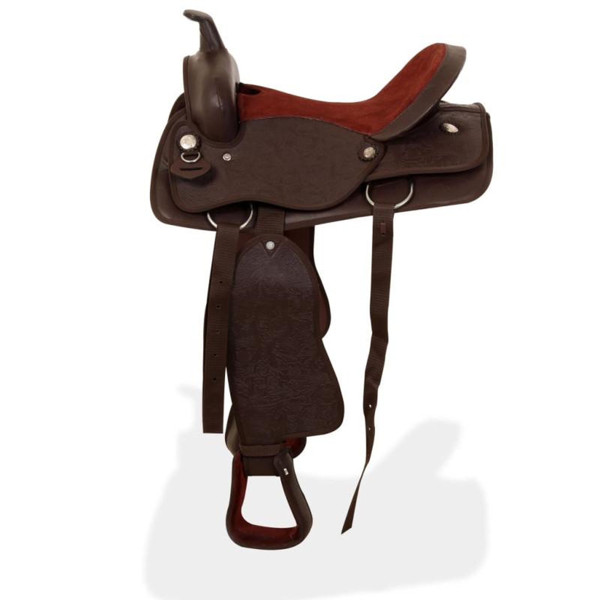 Voir la diapositive 4 : VIDAXL Selle, bridon et col de poitrine Cuir véritable 16 po Marron