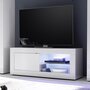 NOUVOMEUBLE Meuble tv 140 cm blanc laqué design FOCIA 2