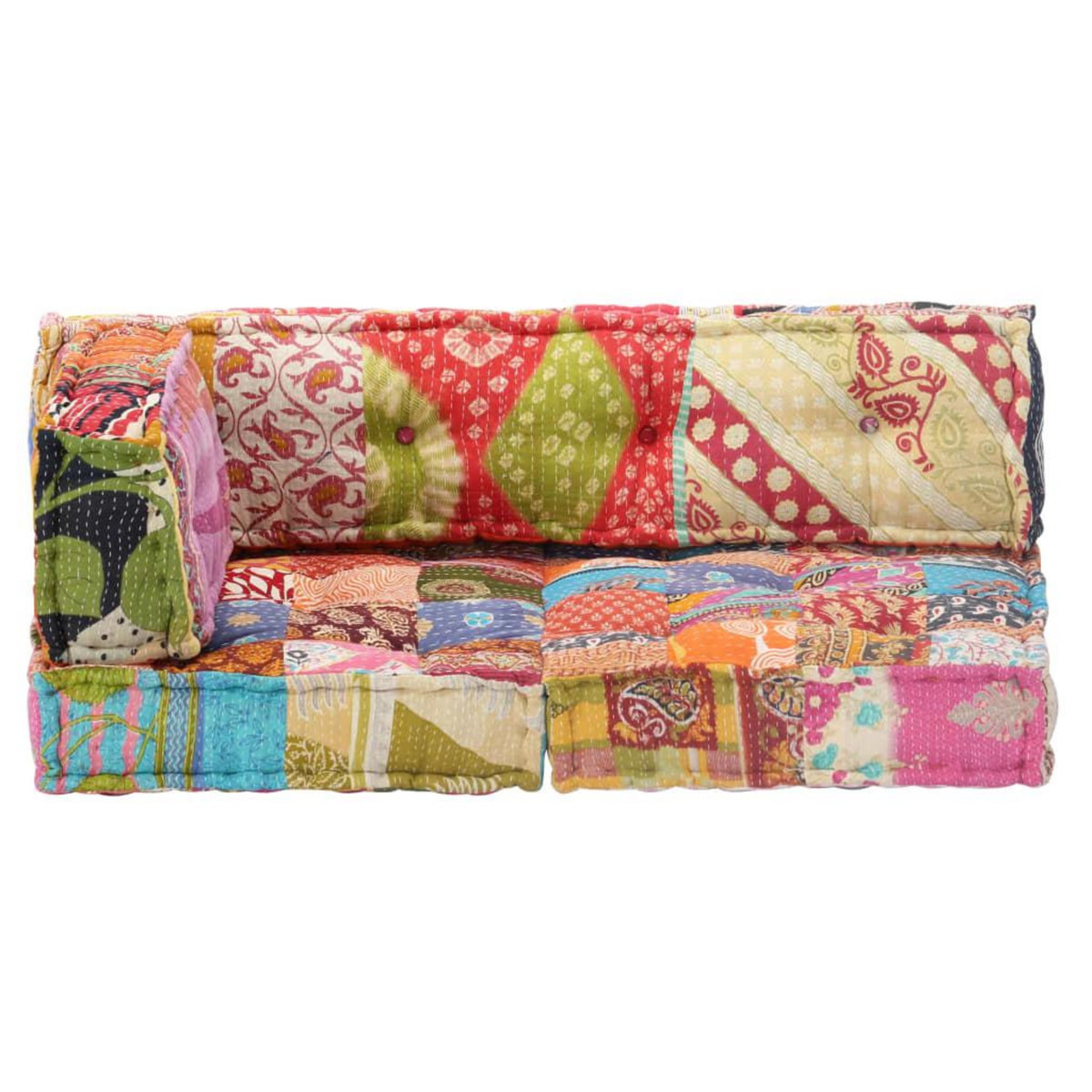 VIDAXL Pouf Patchwork Tissu