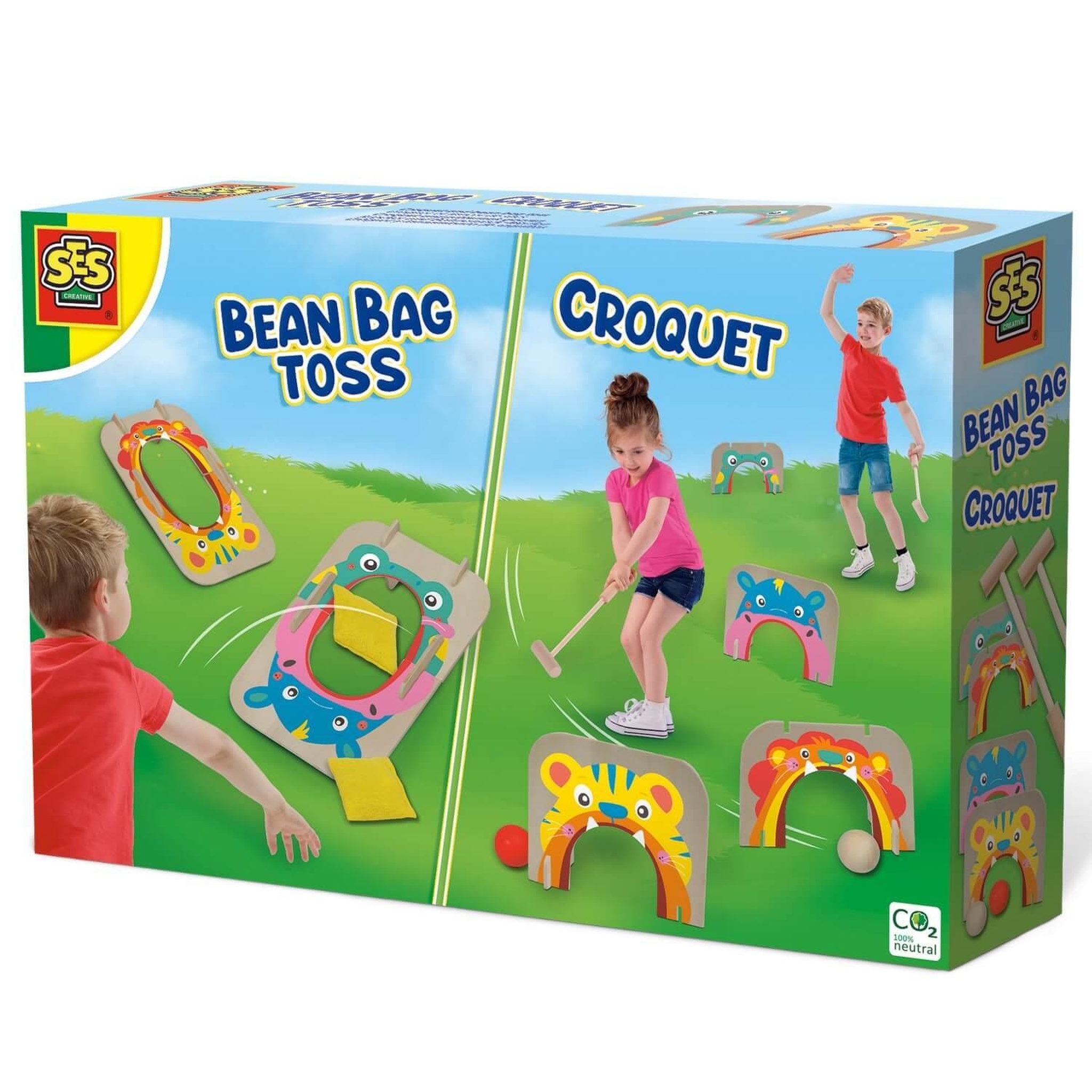 SES Creative Croquet et lancer de sacs en bois