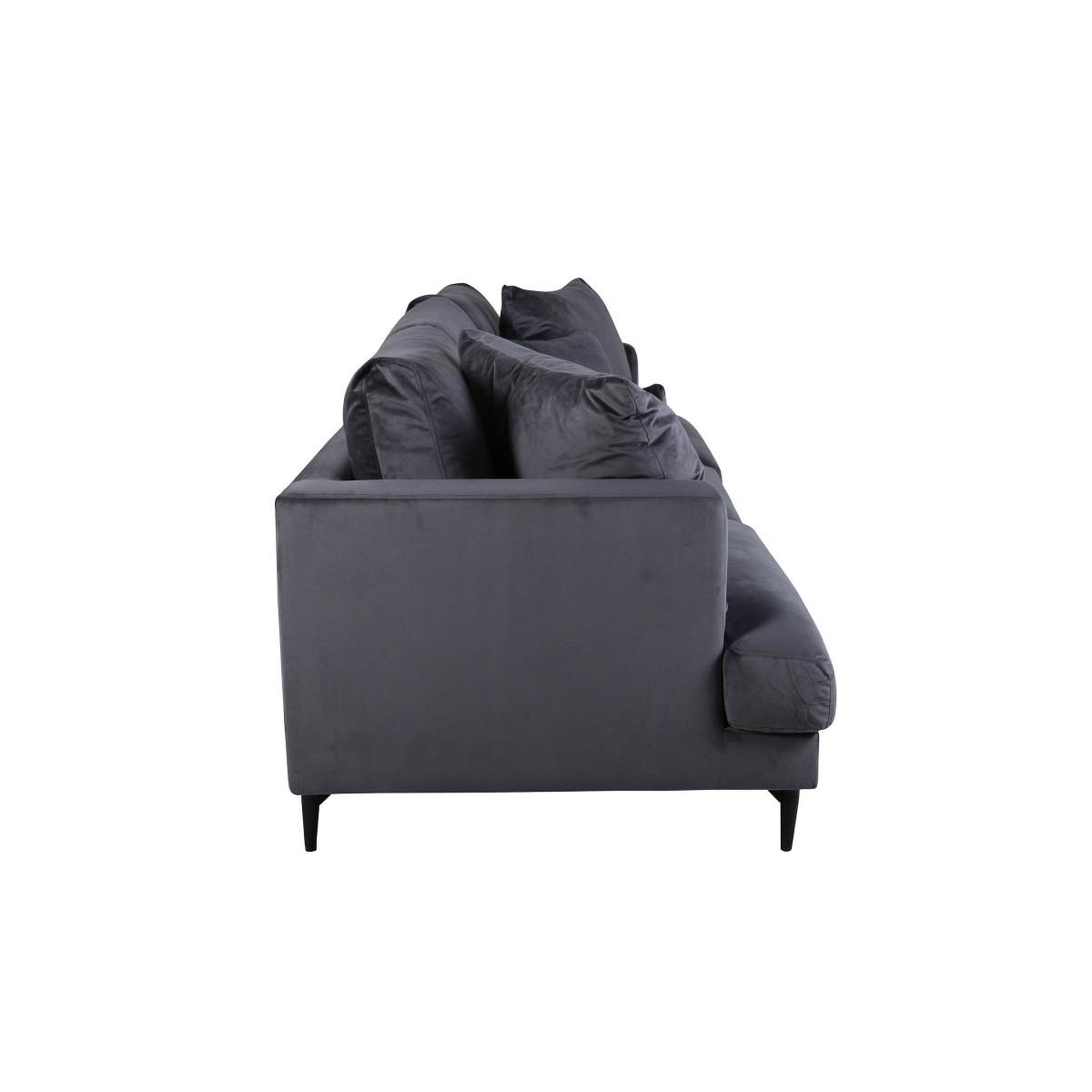 Voir la diapositive 3 : Paris Prix Canapé 3 places en velours  sofia  260cm gris foncé