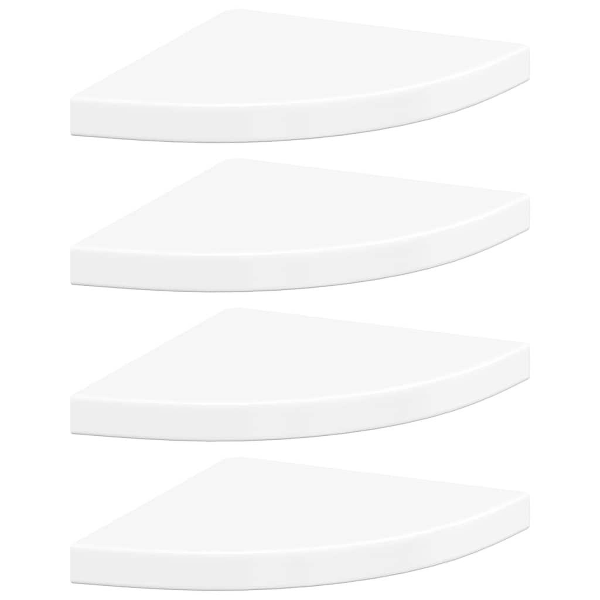 VIDAXL Etageres d'angle flottantes 4pcs blanc brillant 35x35x3,8cm mdf