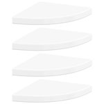 VIDAXL Etageres d'angle flottantes 4pcs blanc brillant 35x35x3,8cm MDF
