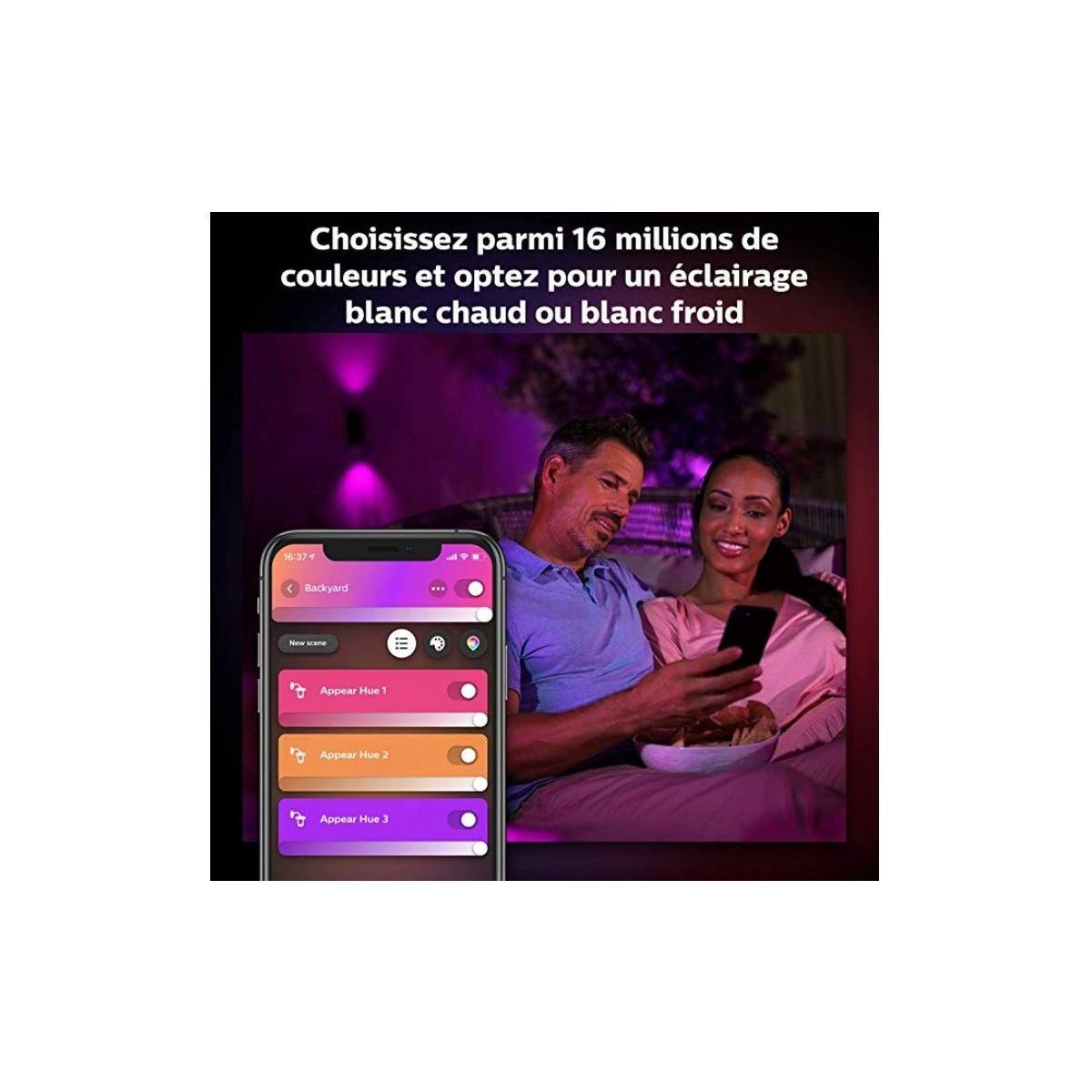 Philips Applique murale HUE W&C APPEAR 8W ronde Noir