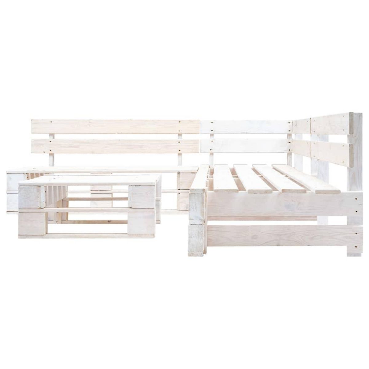 VIDAXL Salon de jardin palette 4 pcs Bois Blanc