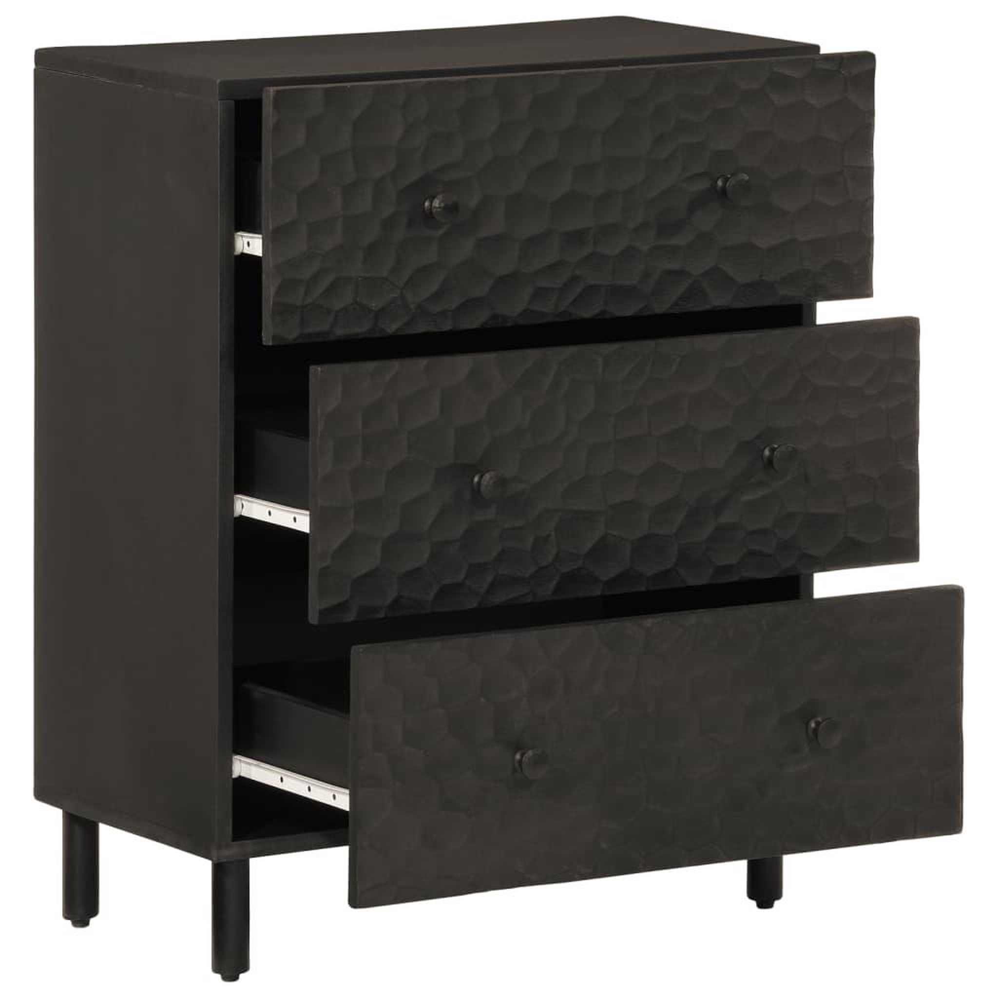 Voir la diapositive 4 : VIDAXL Armoire laterale noir 60x33x75 cm bois massif de manguier