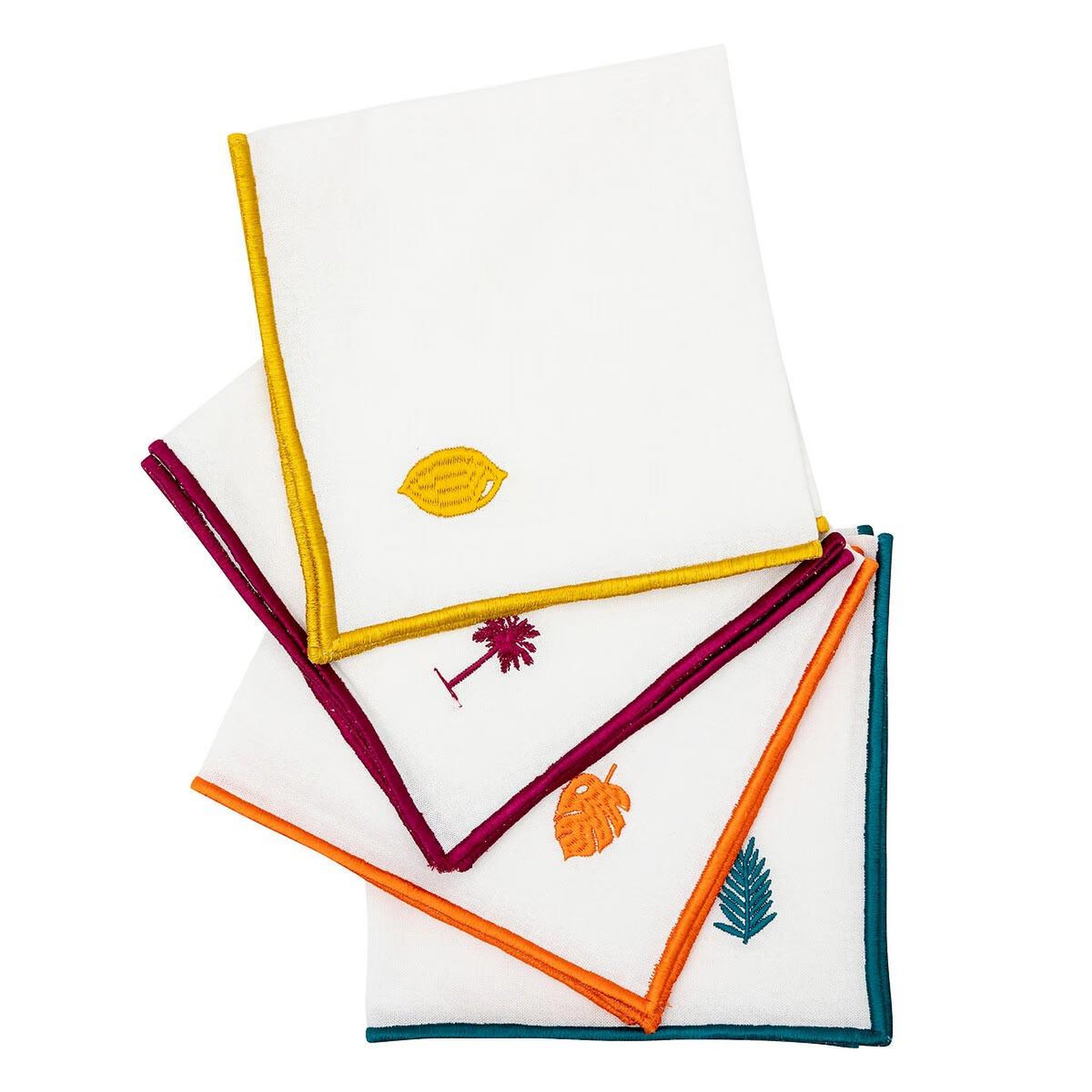 Voir la diapositive 6 : ATMOSPHERA Lot de 4 serviettes de table  yucatan  40x40cm blanc