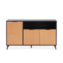 Voir la diapositive 4 : VS VENTA-STOCK Buffet Denis 3 portes 1 trou, couleur Noir/Bois