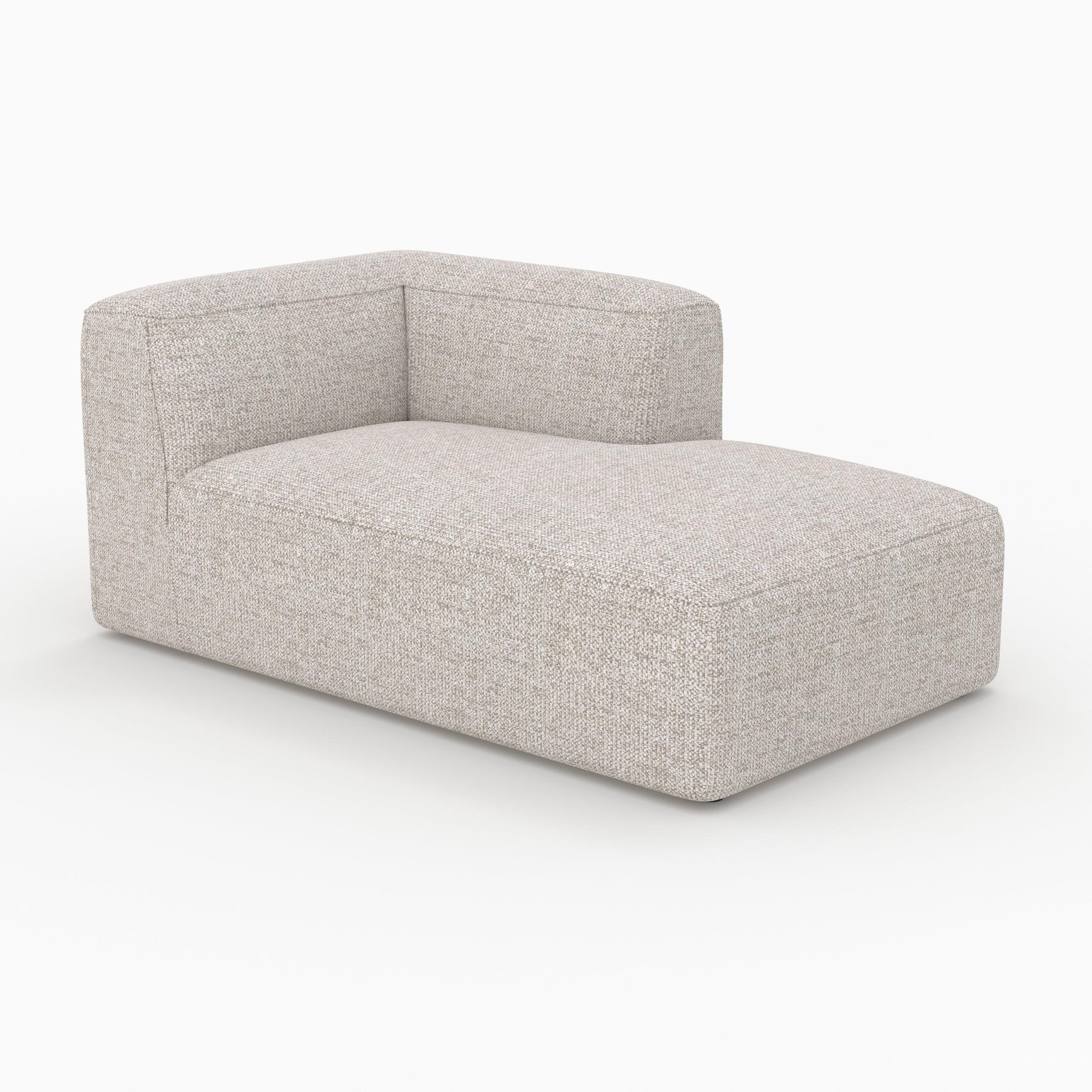 MAISON PAVANE Méridienne d'angle à droite pour canapé modulable en tissu beige-hestia