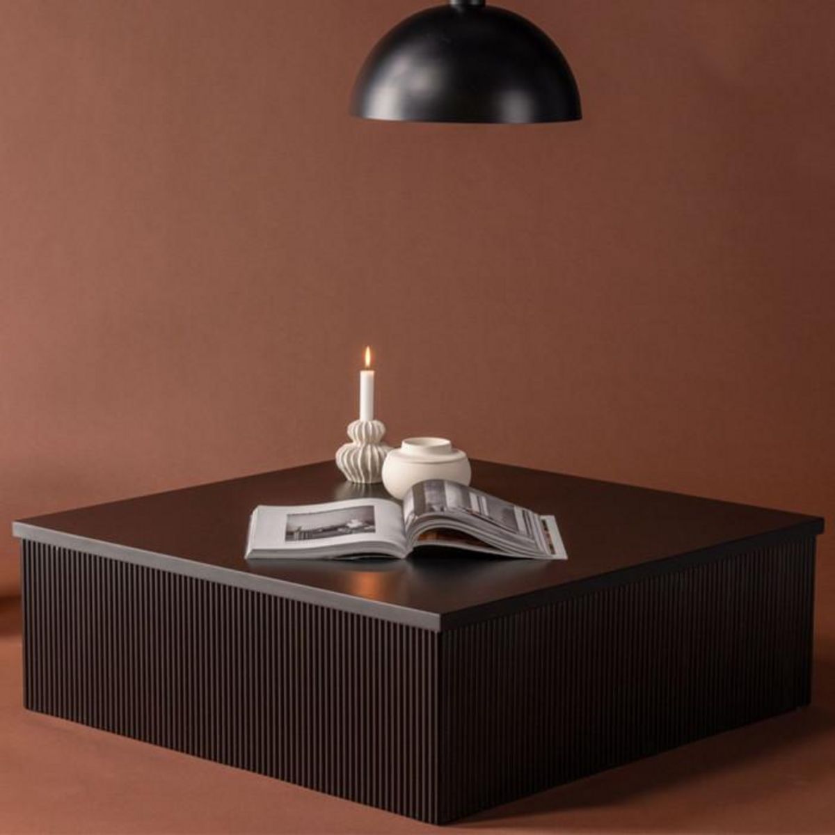 Paris Prix Table Basse Nervurée  Lenox  90cm Noir