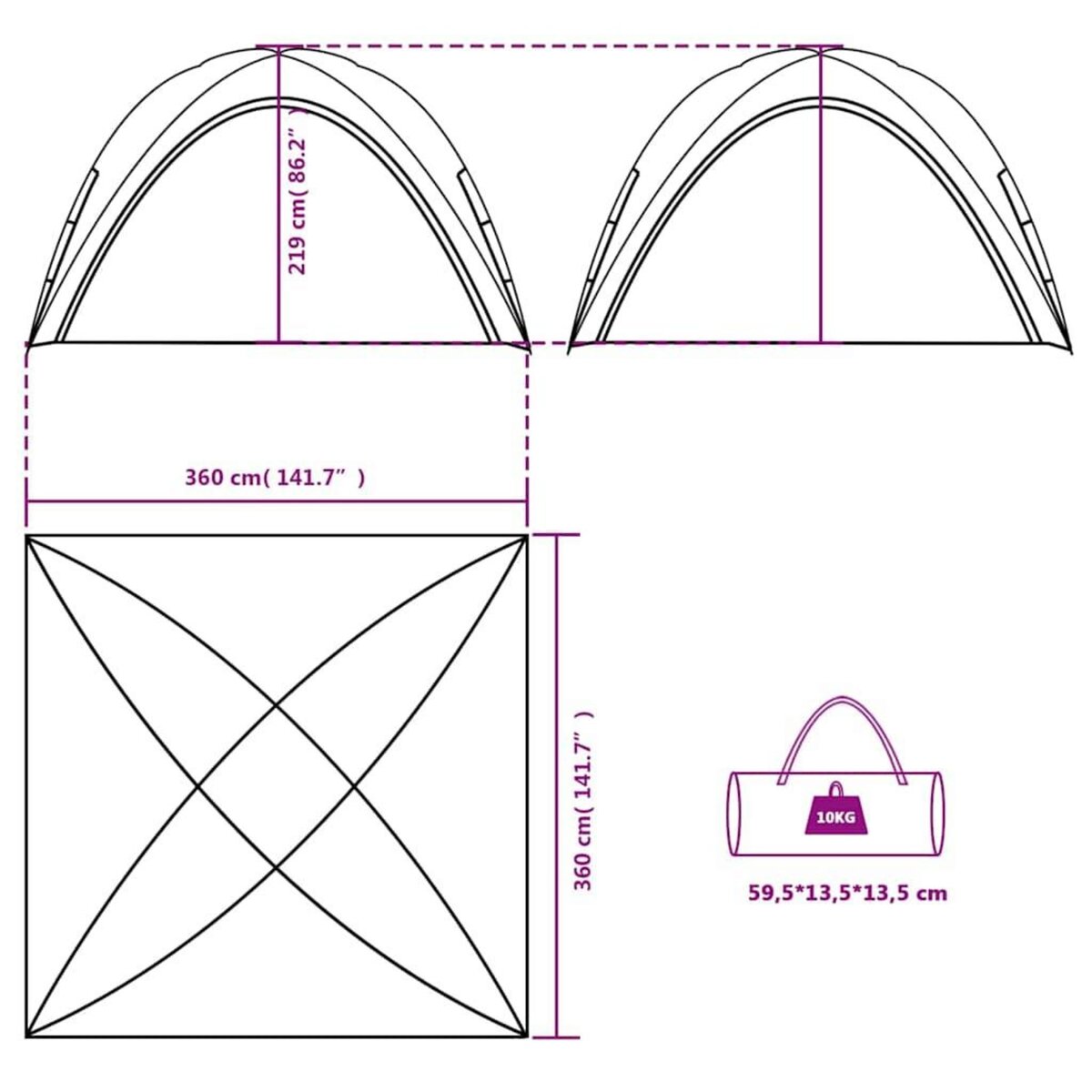 VIDAXL Tente de reception vert impermeable