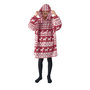 Voir la diapositive 1 : ACTUEL Poncho junior double face flanelle/sherpa imprimé carreaux 