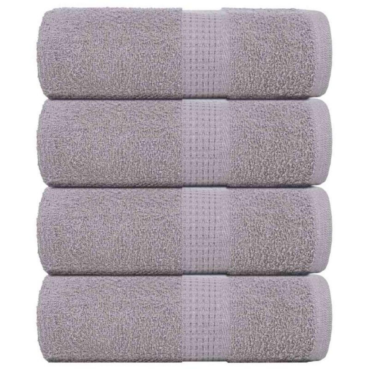 VIDAXL Serviettes de visage 4 pcs gris 30x30 cm 360 g m² 100% coton