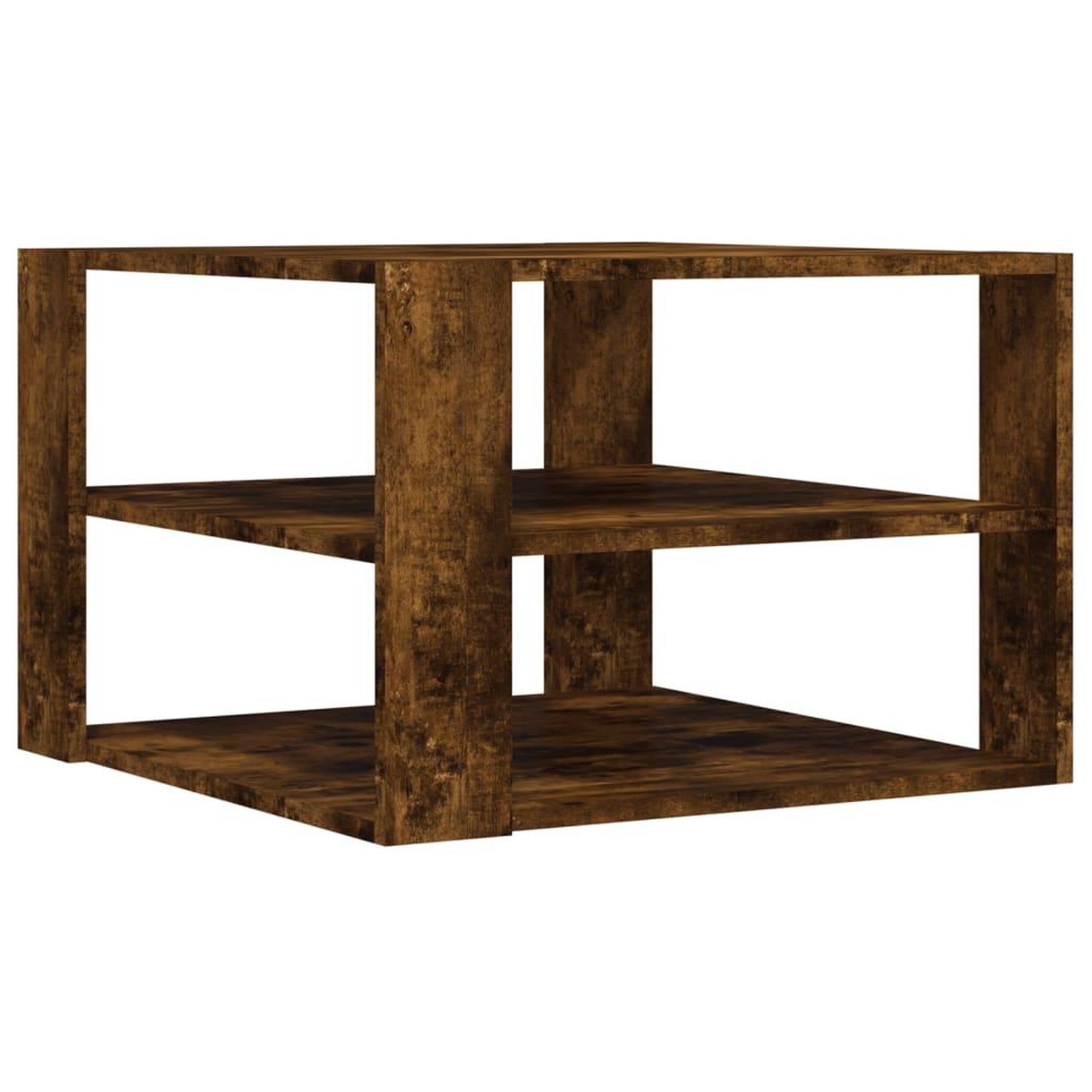 Voir la diapositive 5 : VIDAXL Table basse chene fume 59,5x59,5x40 cm bois d'ingenierie