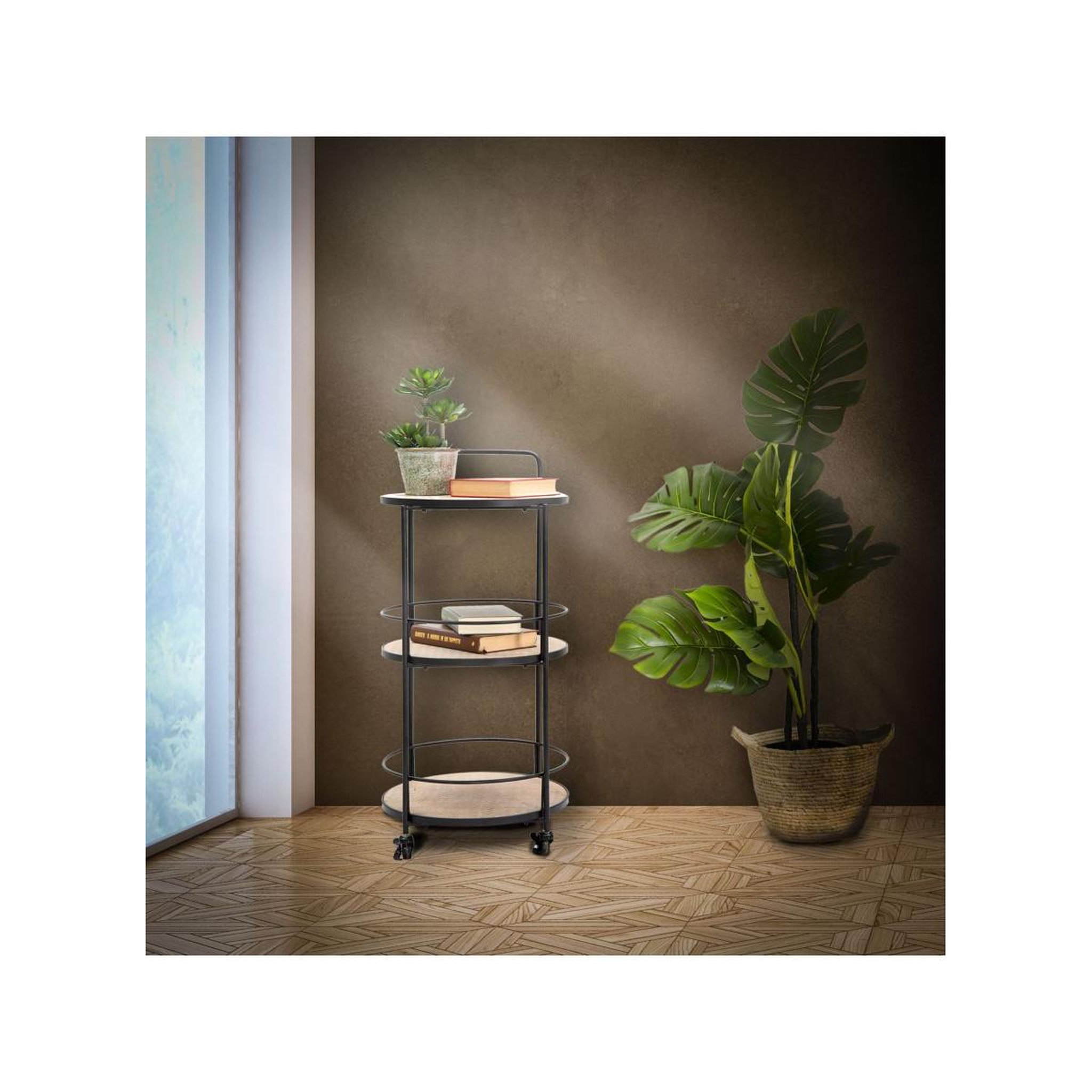 Voir la diapositive 6 : Paris Prix Desserte de cuisine 3 niveaux  arex  82cm naturel & noir
