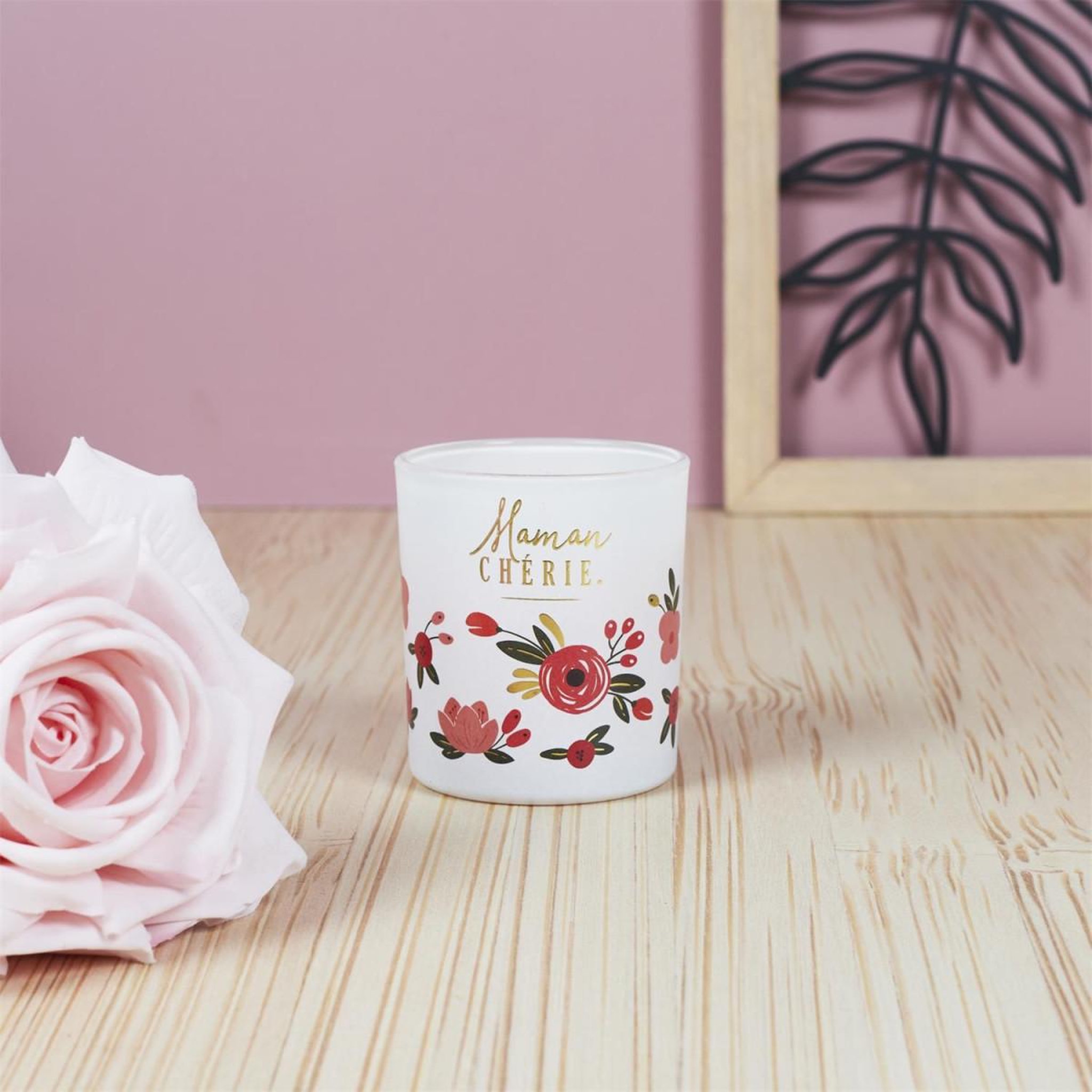Voir la diapositive 5 : The Home Deco Factory Coffret 2 bougies parfumées  maman chérie  8cm rose