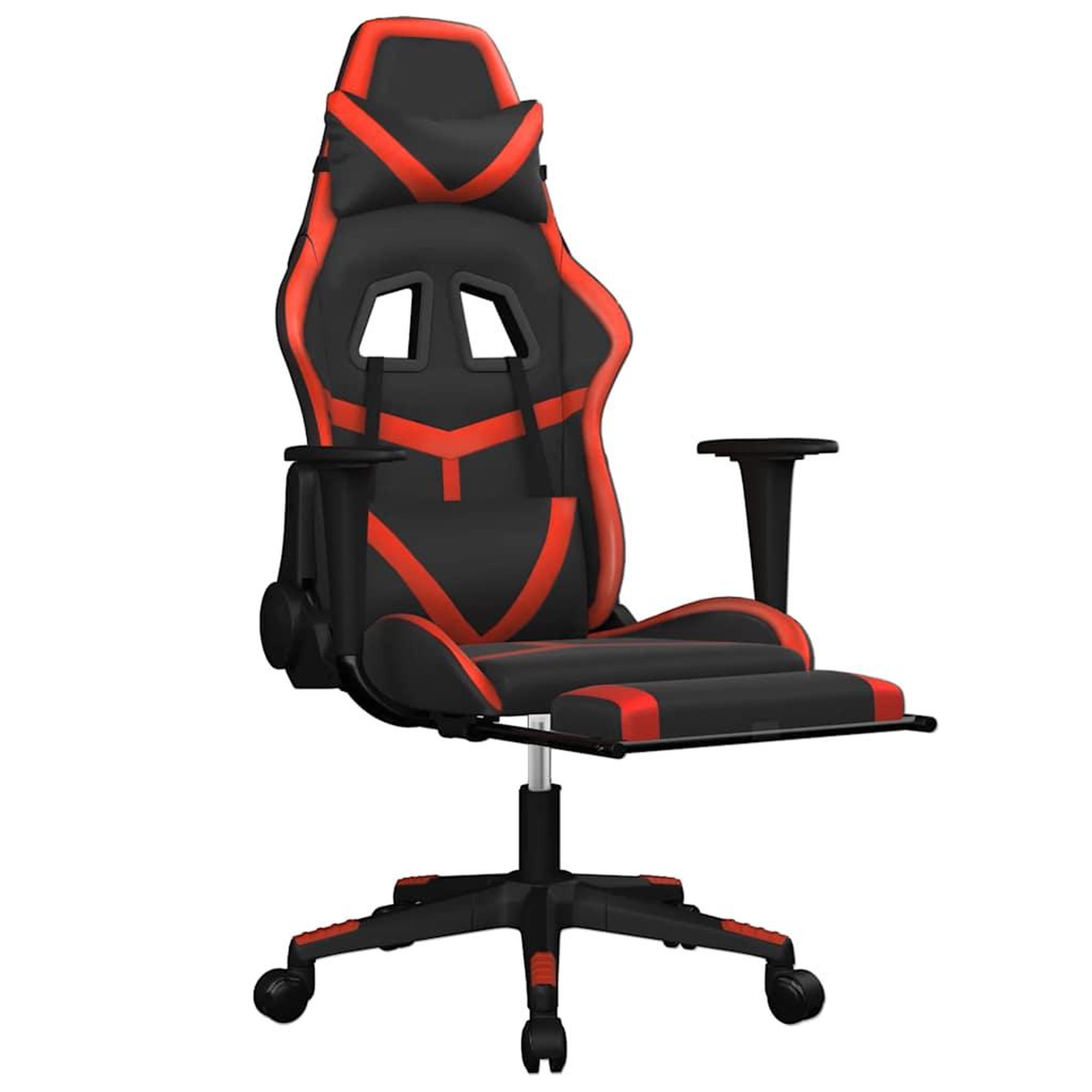 Voir la diapositive 3 : VIDAXL Chaise de jeu de massage avec repose-pied Noir&Rouge Similicuir