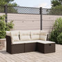 Voir la diapositive 1 : VIDAXL Salon de jardin 4 pcs avec coussins marron resine tressee