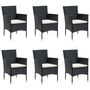 Voir la diapositive 4 : VIDAXL Ensemble a manger de jardin avec coussins 7 pcs Noir