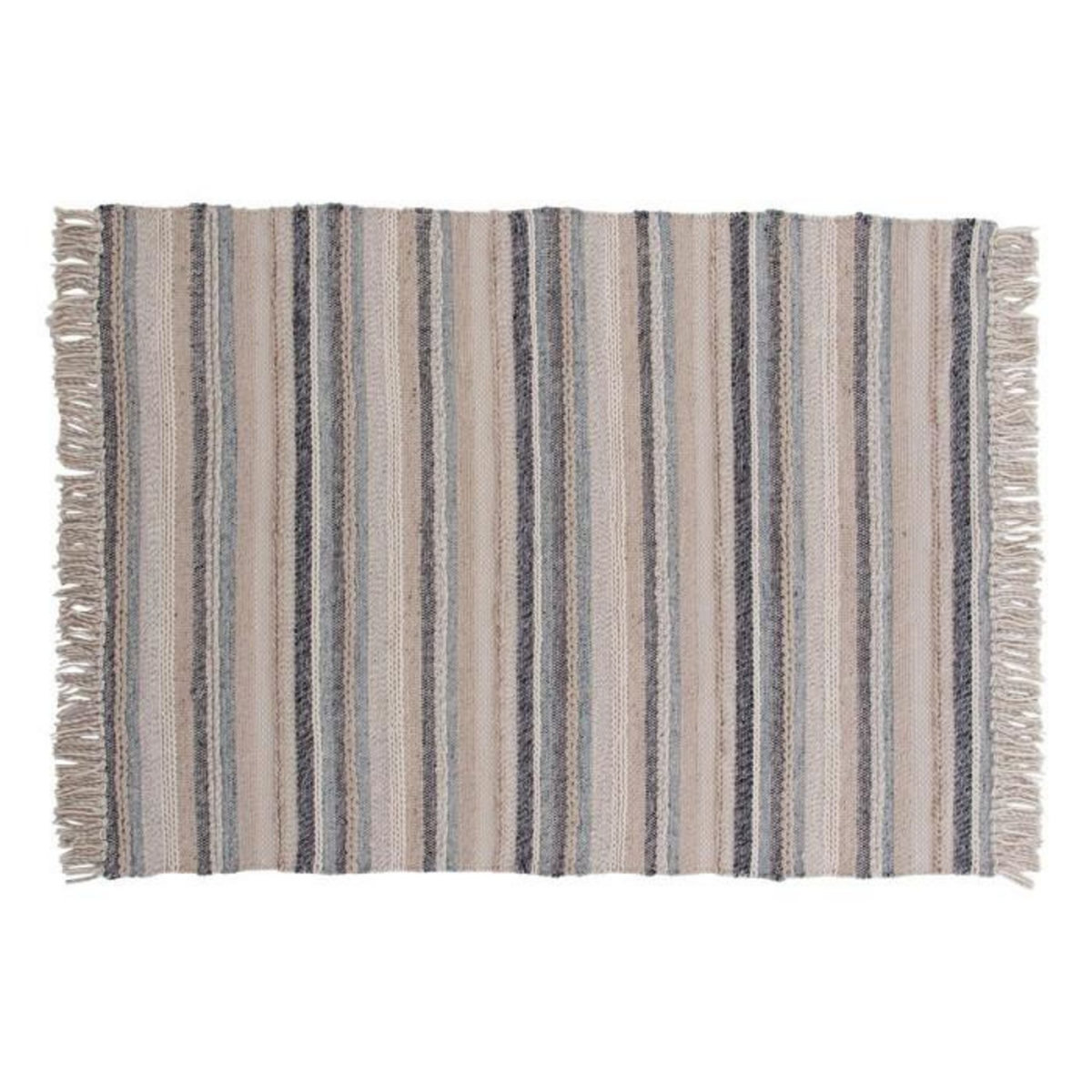 Paris Prix Tapis Déco en Laine  Gudha  170x240cm Beige & Bleu
